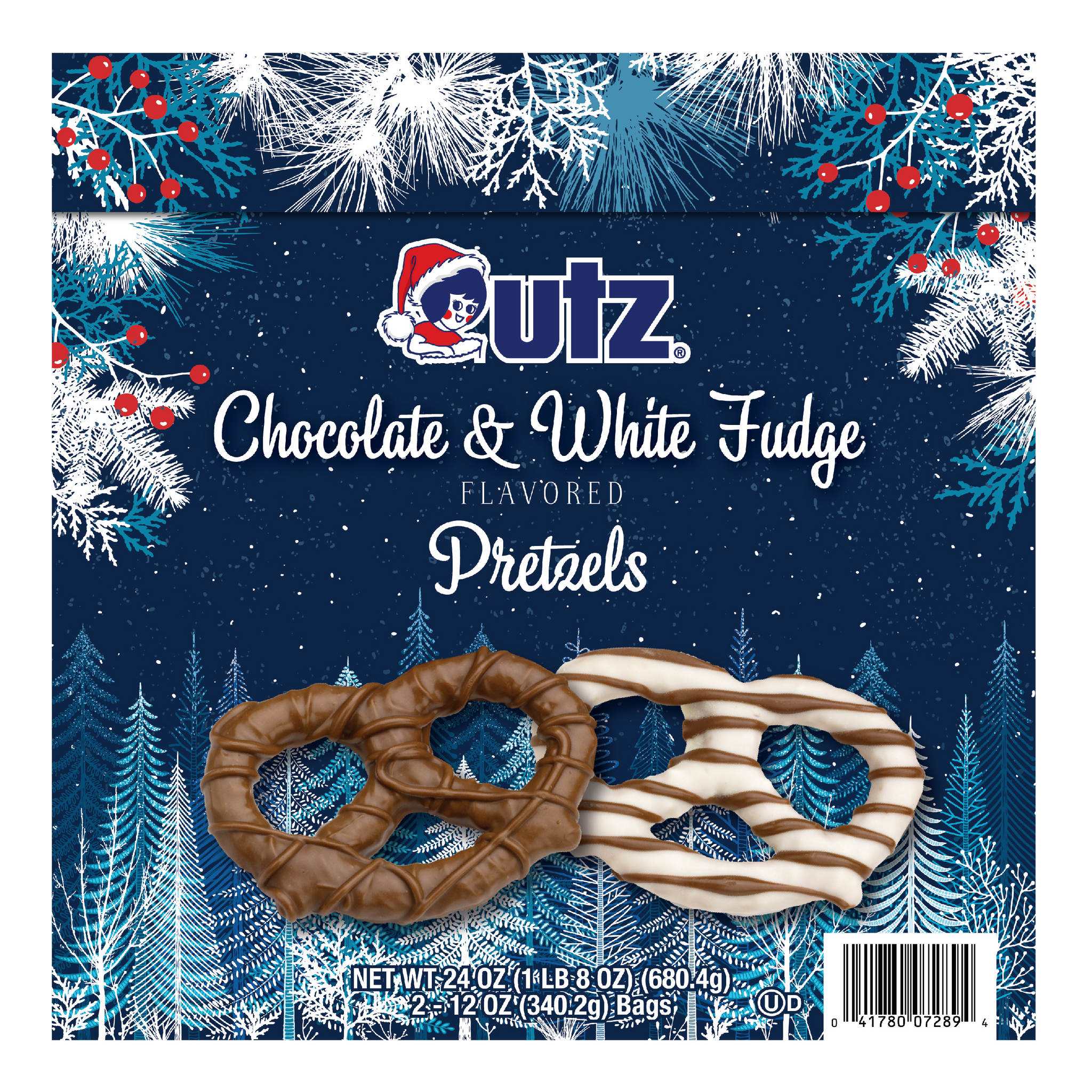 Utz Chocolate Pretzels Milk & White Chocolate Flavored 24 oz.