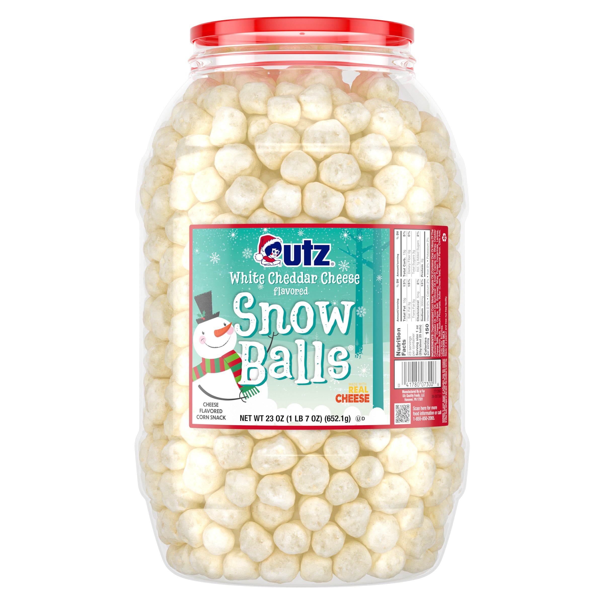Utz White Cheddar Snow Balls™ 3-Pack Barrel