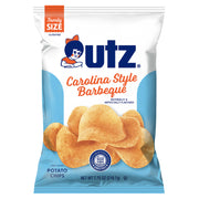 Outz Carolina Style Barbeque potato chips family size bag on a white background