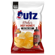 Outz Mike's Hot Honey Extra Hot potato chips packaging on a white background
