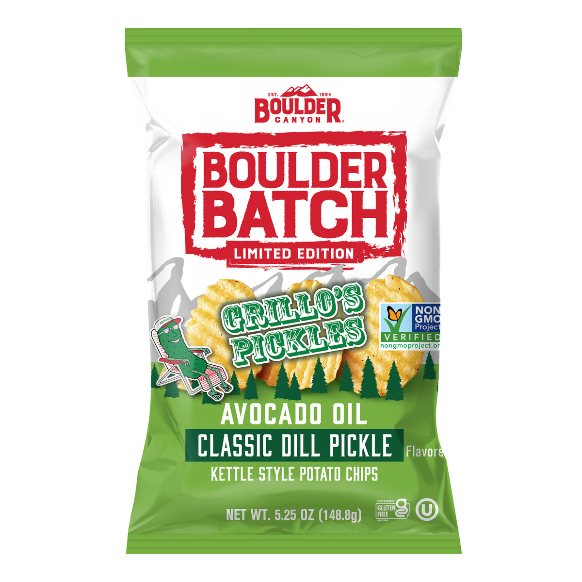 Boulder Batch Avocado Oil Grillo's Classic Dill Pickle Kettle Potato C