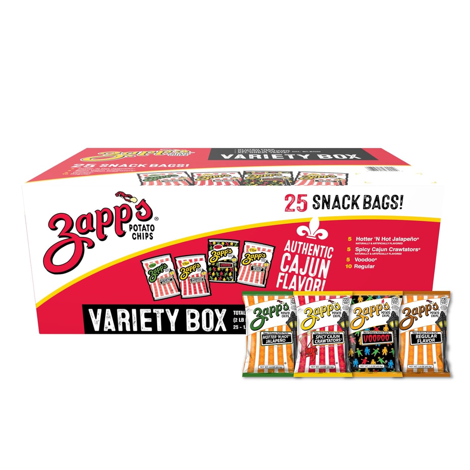 Zapp's New Orleans Kettle-Style Potato Chips Variety Pack (1.5 oz