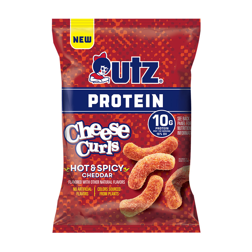 Utz Protein Hot & Spicy Cheddar Cheese Curls