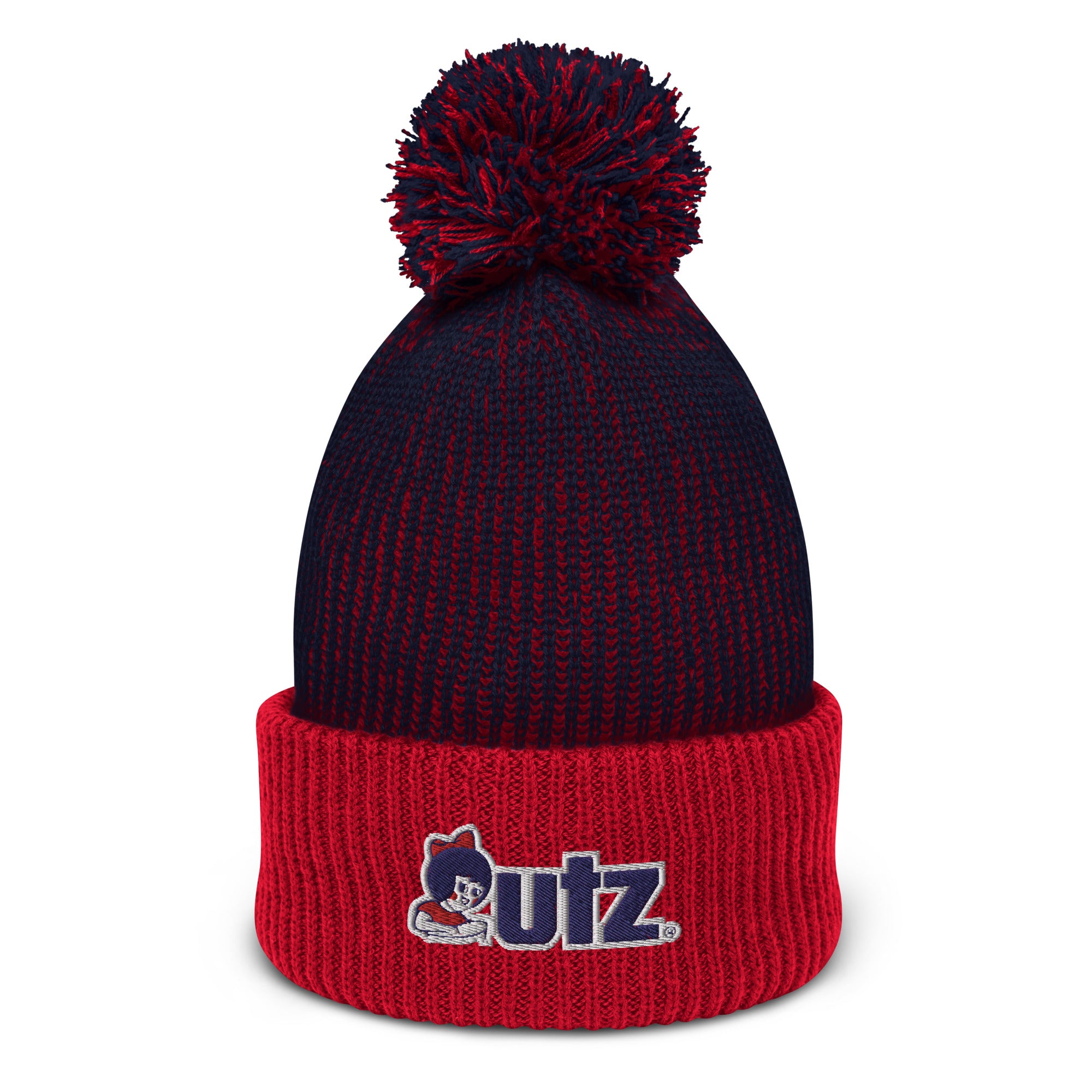 UGP Team Color Knit Pom Pom Beanie Hat - 100% Acrylic, One Size Fits Most