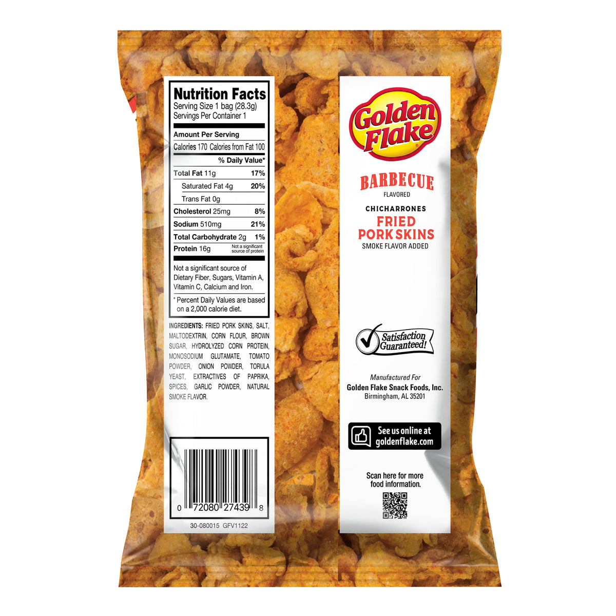 Golden Flake Barbecue Pork Skins 1 oz. 60 CT Utz Quality Foods