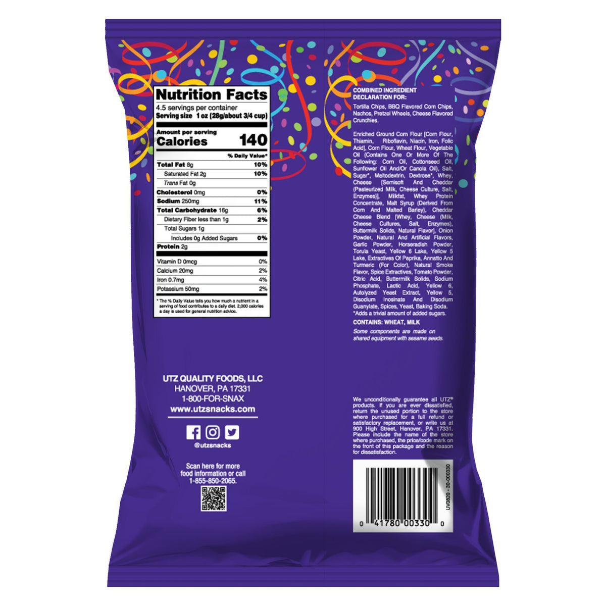 Utz Party Mix 4.5 oz. Utz Quality Foods