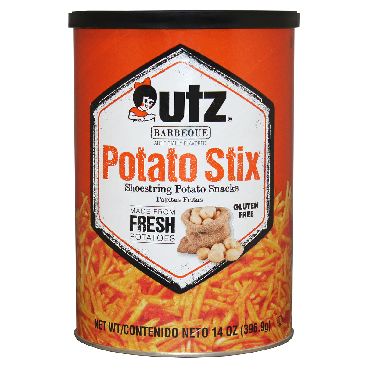 Utz Potato Stix Barbeque Potato Sticks 14 oz. Canister 3 Pack Utz