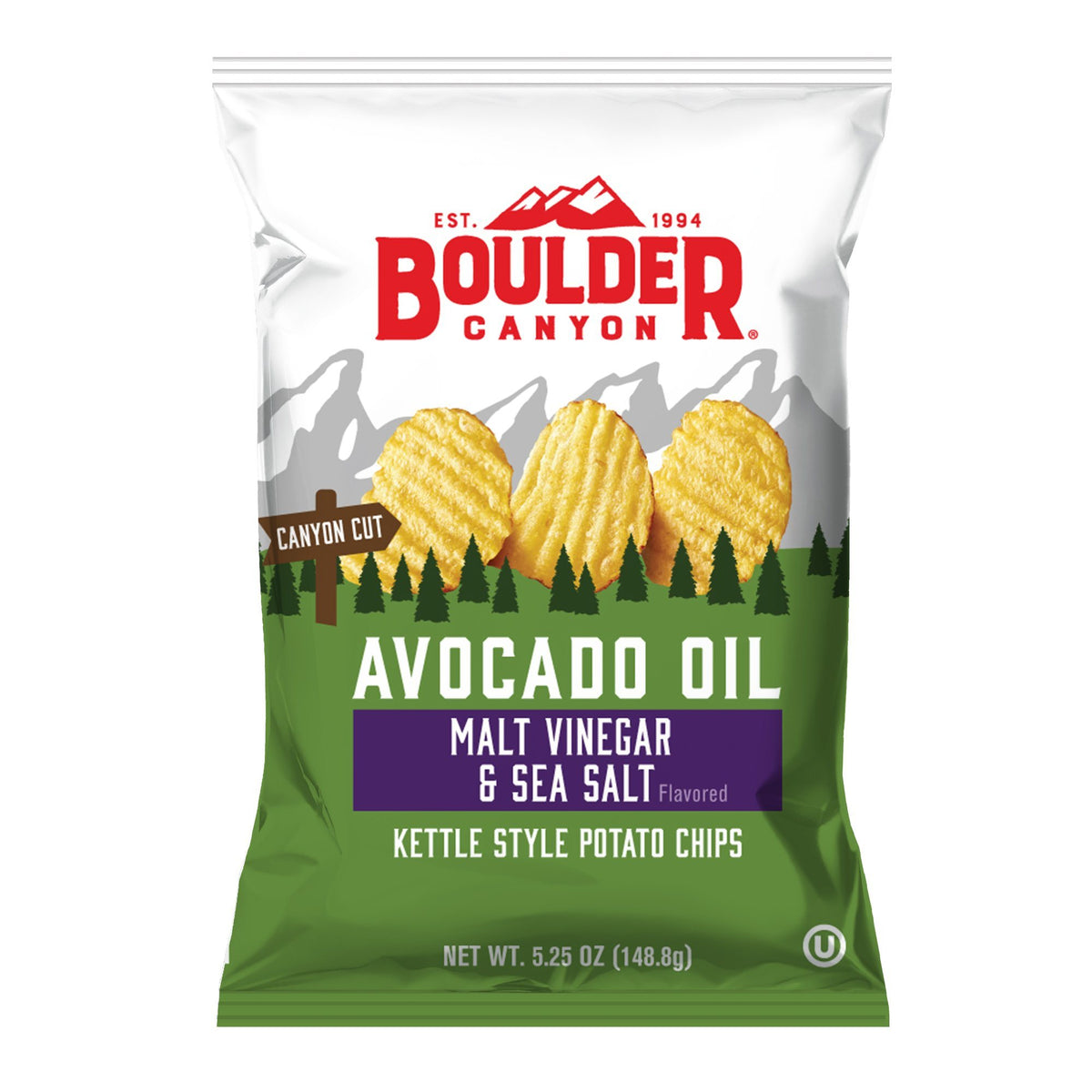 Boulder Canyon Kettle Potato Chips Canyon Cut Avocado Oil Malt Vinegar Utz Quality Foods