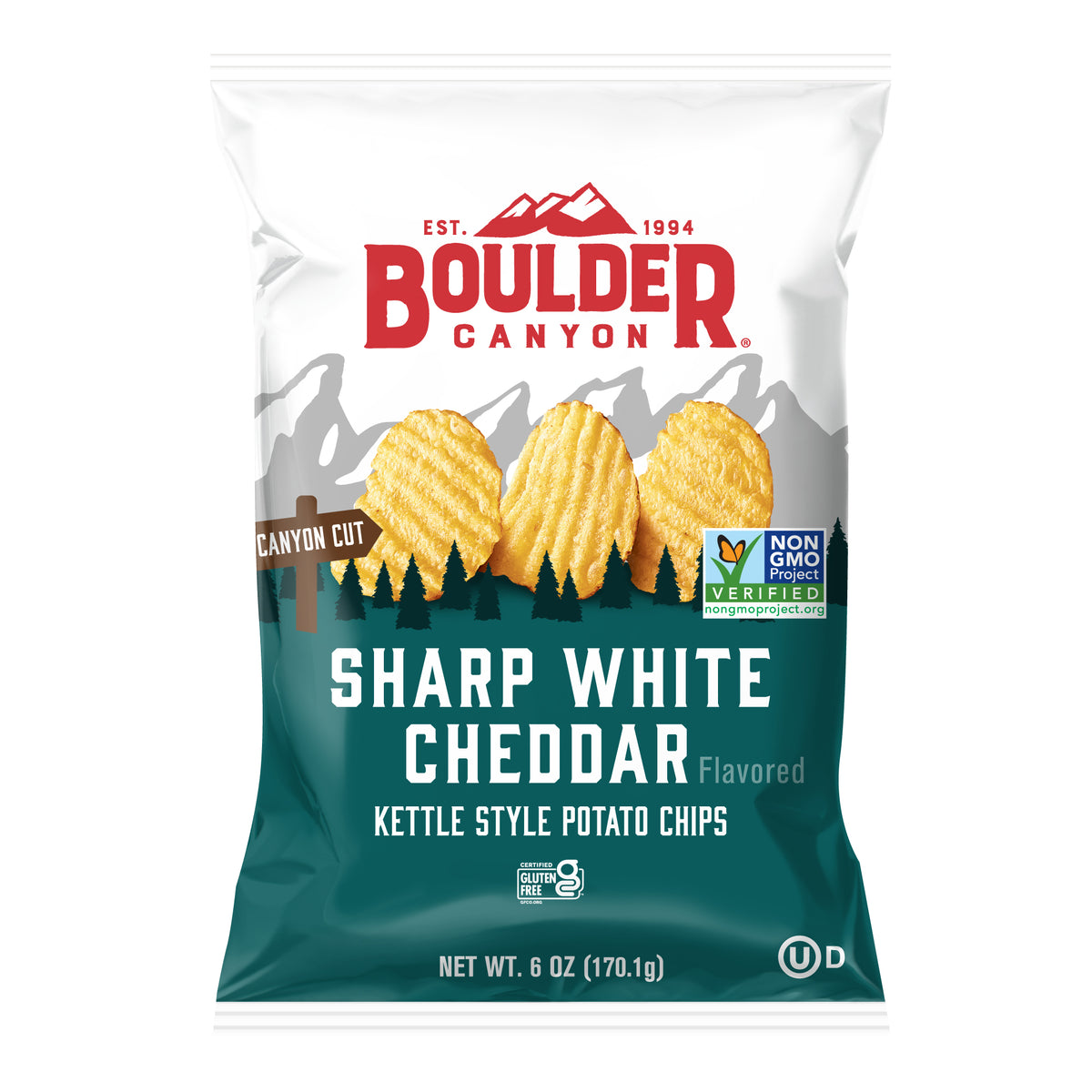 Boulder Canyon Kettle Potato Chips Canyon Cut Sharp White Cheddar Utz