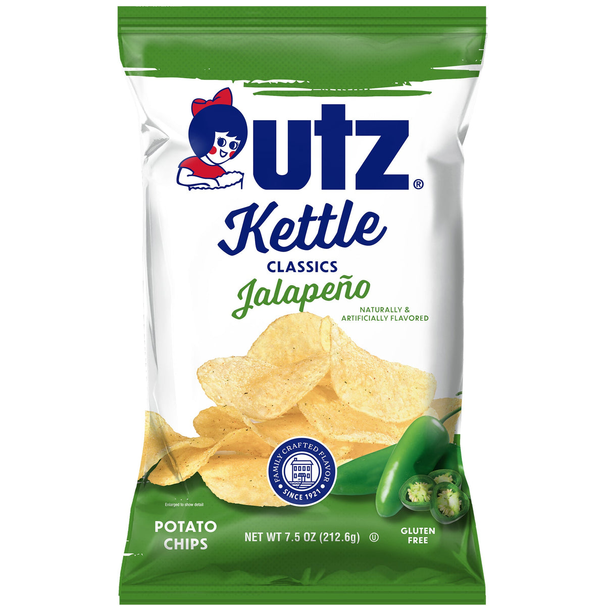 Utz Kettle Classics Potato Chips Jalapeno 7.5 oz. Utz Quality Foods
