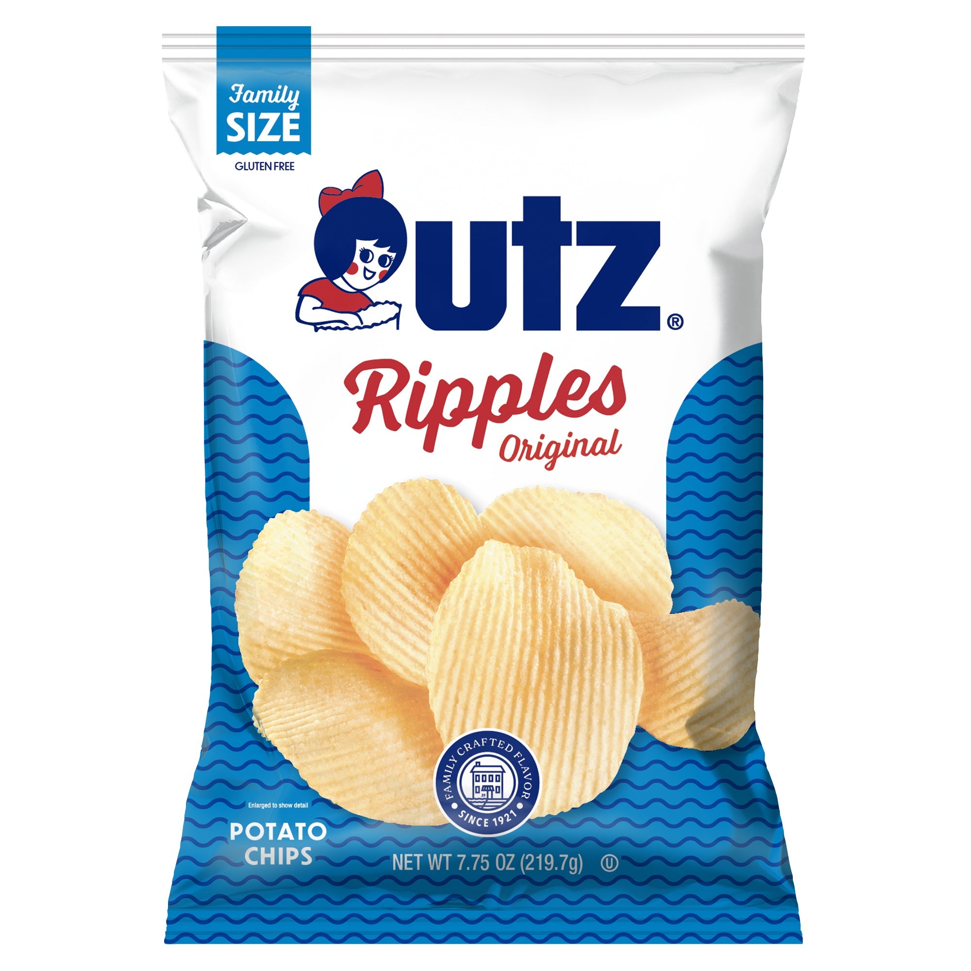Utz Potato Chips, Ripples Original Potato Chips Utz 7.75 oz. - 14 count 