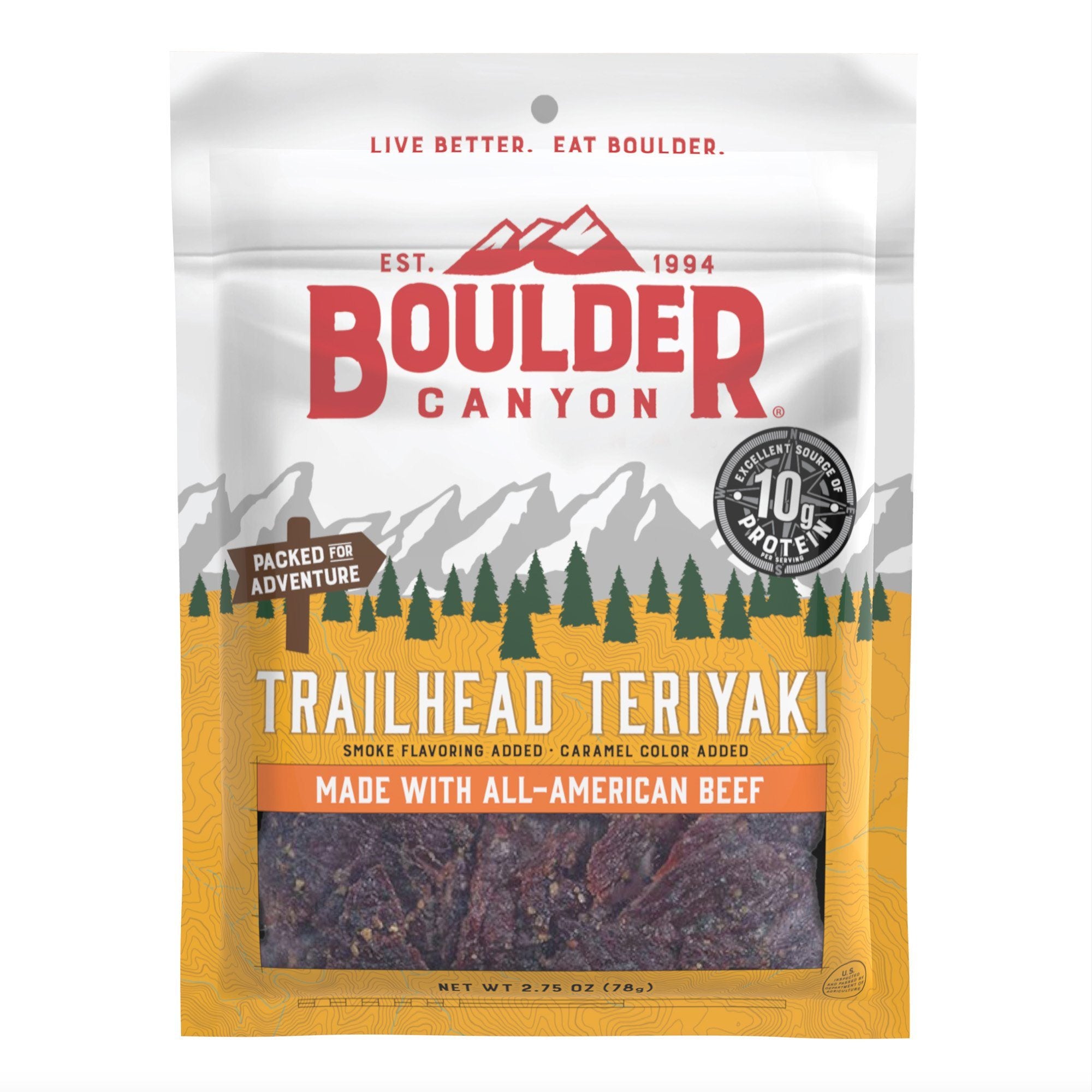 Boulder Canyon Beef Jerky, Trailhead Teriyaki 2.75 oz. Beef Jerky Boulder Canyon 2.75 oz. - 12 pack