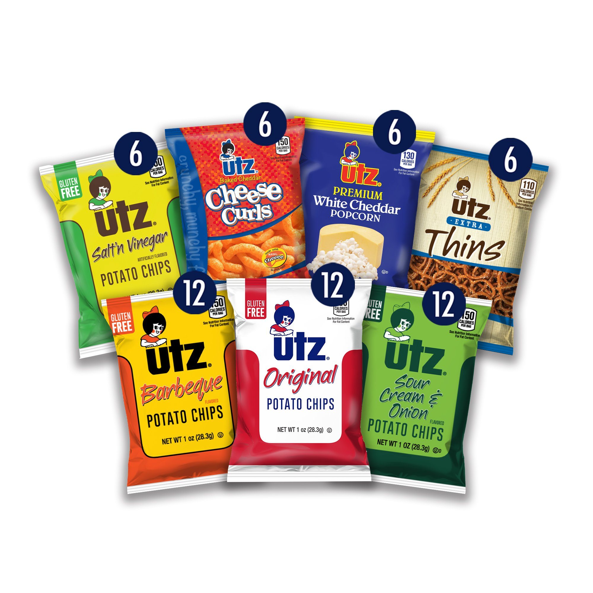 Utz Chips Jumbo Snack Variety Box (60 count) Variety Packs And Single Serve Utz 