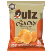 UTZ 'The Crab Chip' potato chip package on a white background