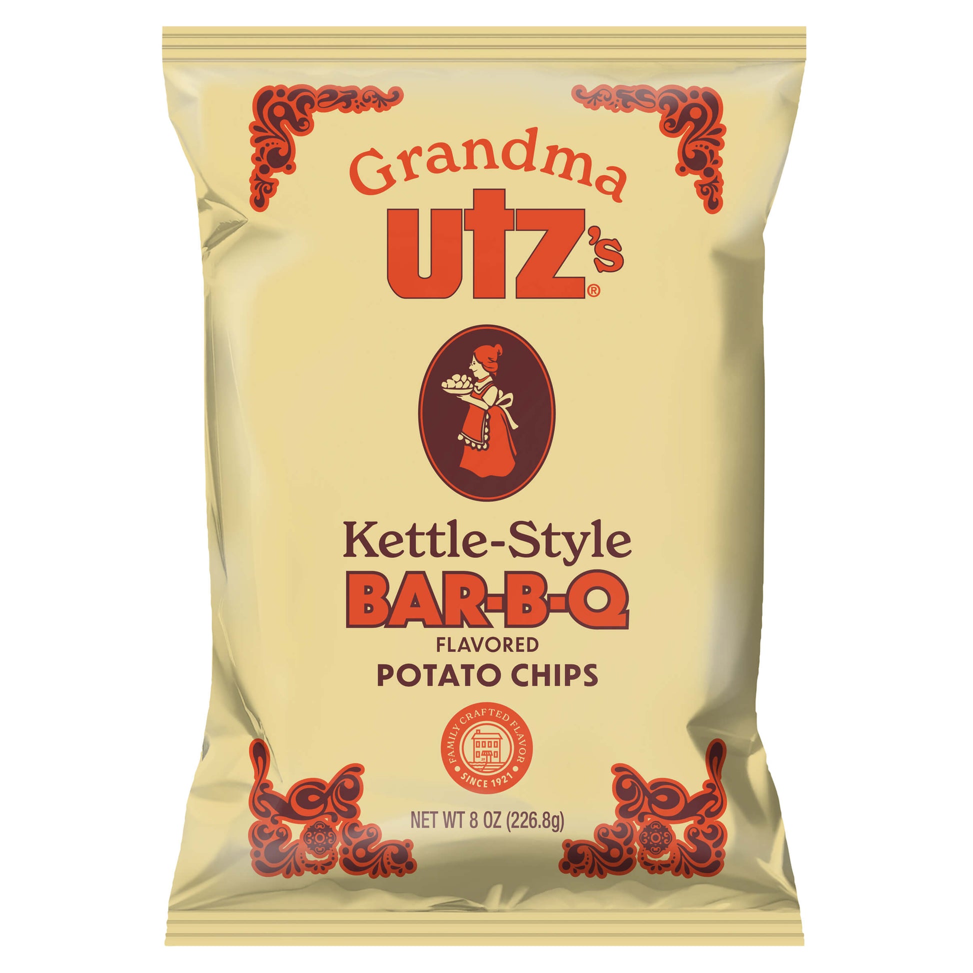 Bag of Grandma Utz kettle-style BBQ potato chips