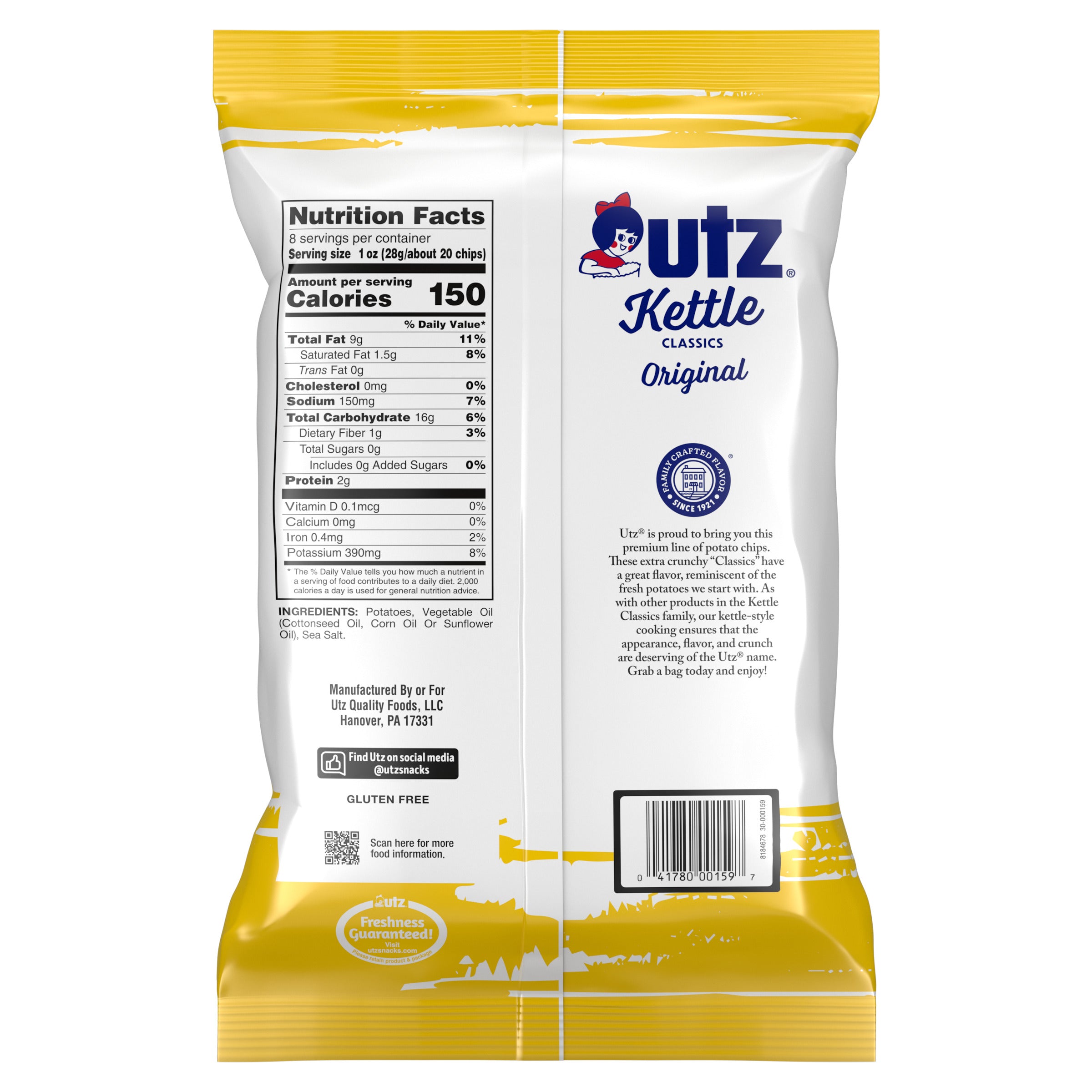 Utz Kettle Classics Potato Chips Original