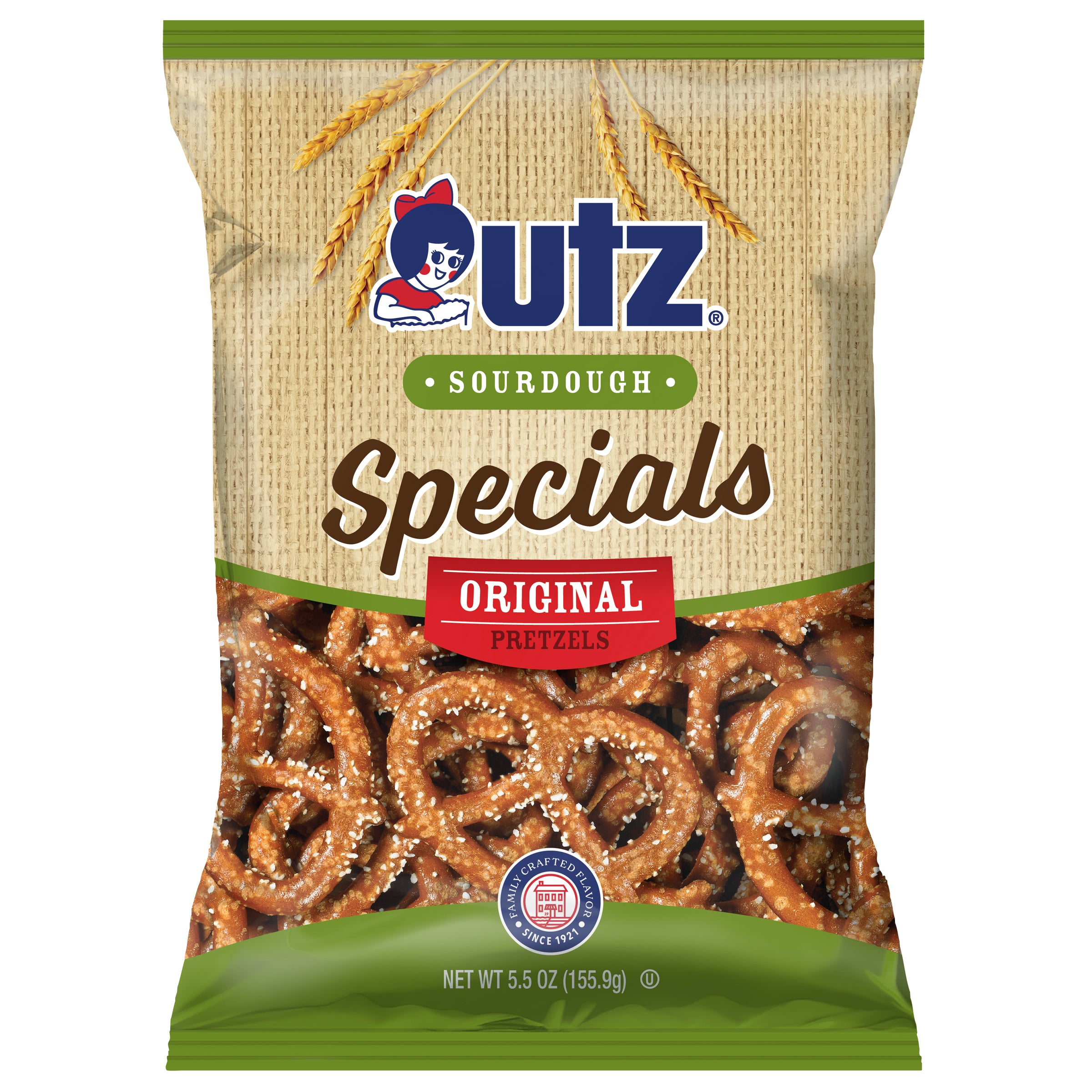 UTZ Sourdough Specials Original Pretzels packaging on a white background