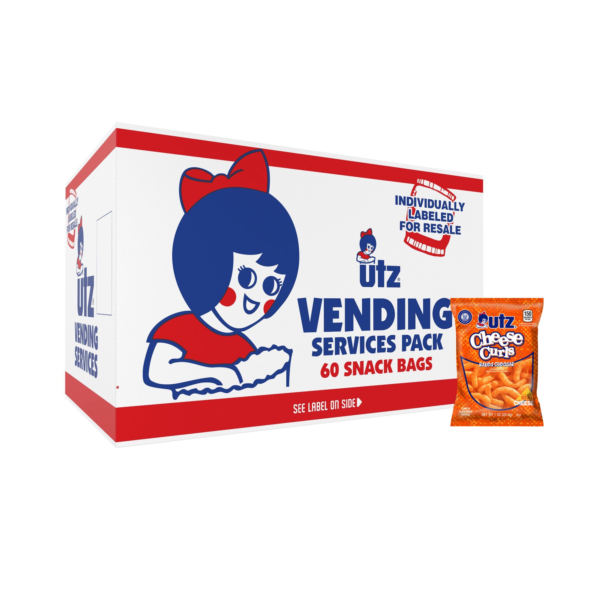 Utz Vending Services Pack with snack bag on a white background