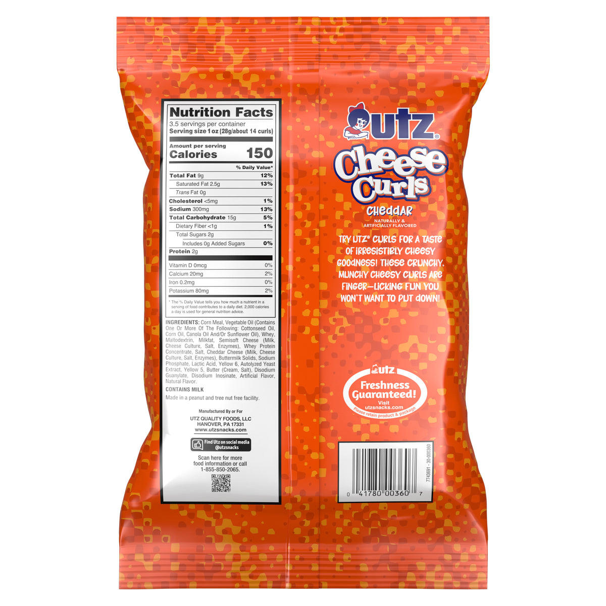 Utz Cheese Curls Cheddar – Utz Quality Foods