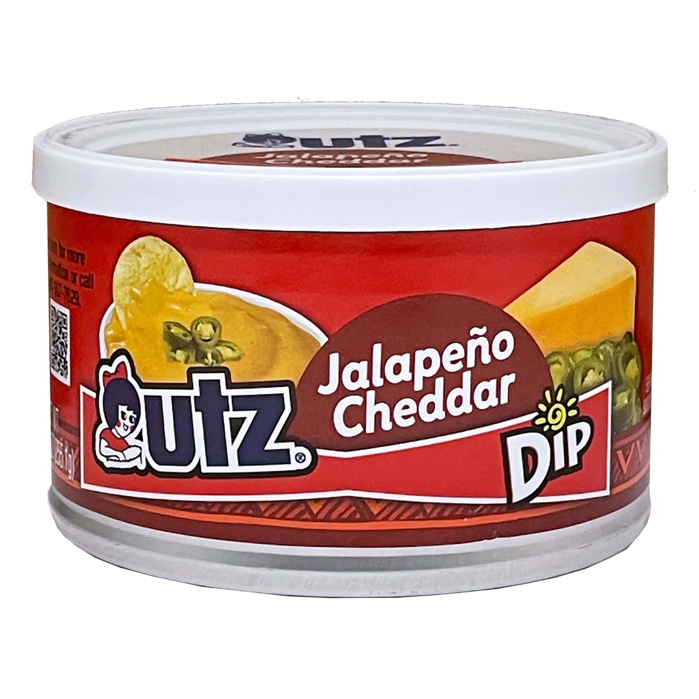 Can of Outz Jalapeño Cheddar Dip on a white background