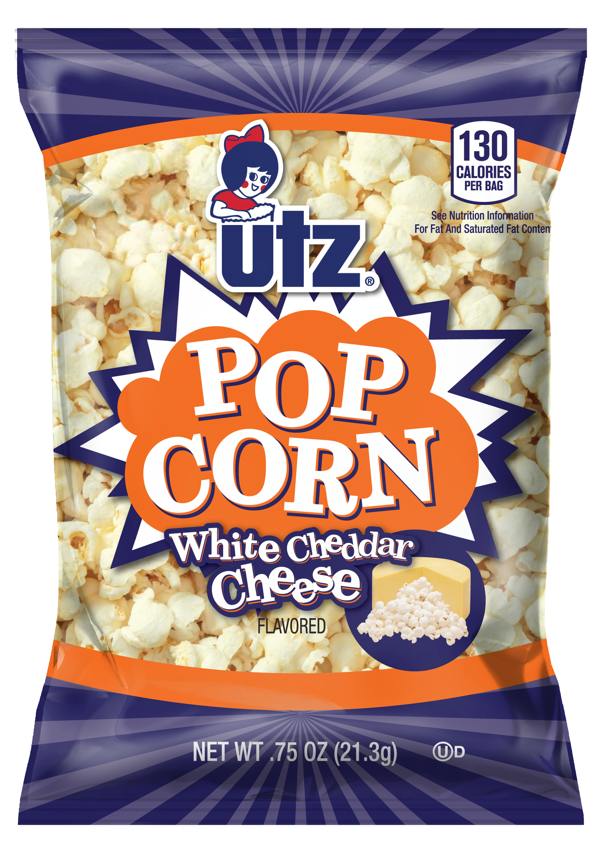 Utz Popcorn, White Cheddar Cheese .75 oz.