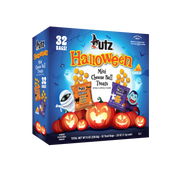 Box of Utz Halloween Mini Cheese Ball Treats with colorful design and text.