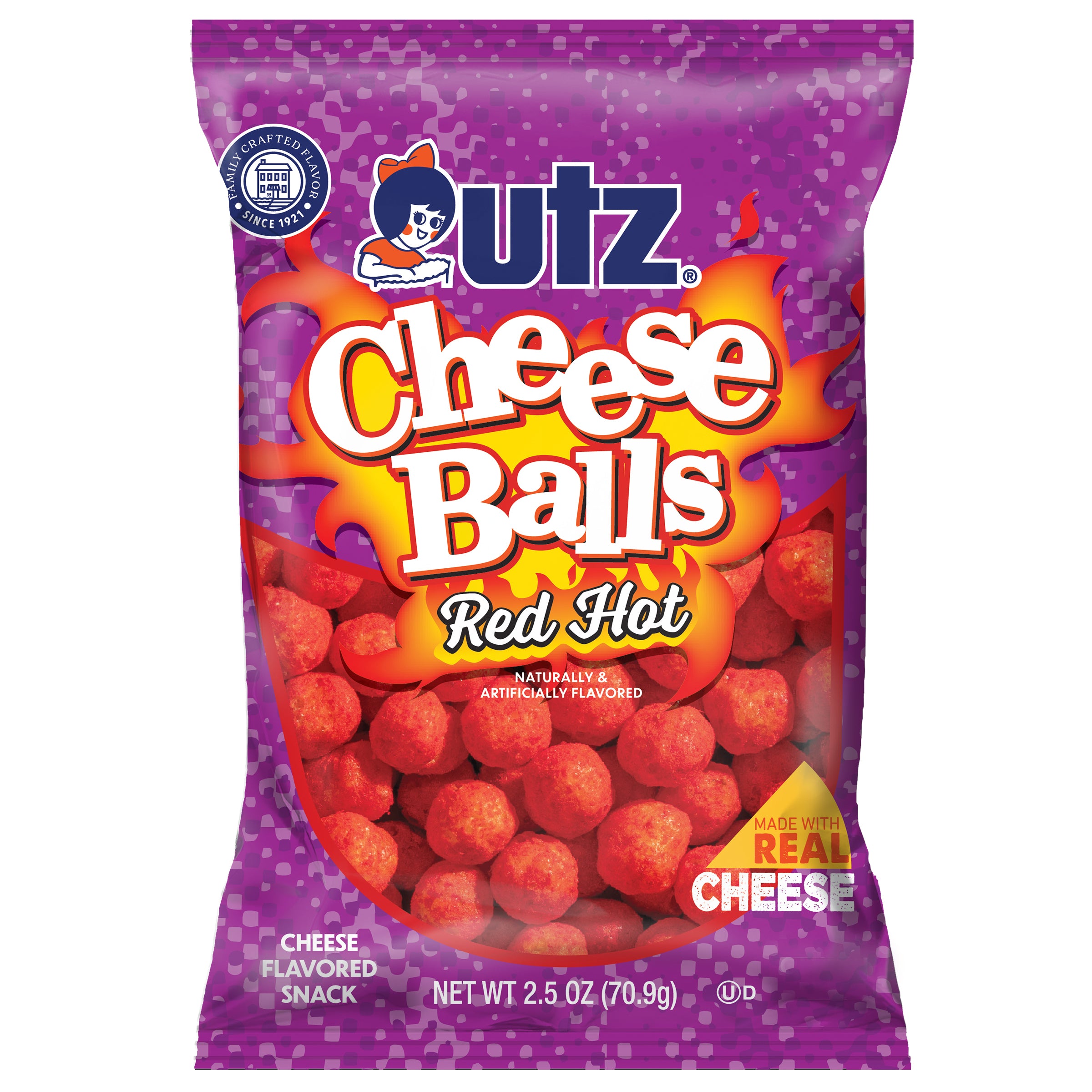 Utz Cheese Balls Red Hot 2.5 oz.