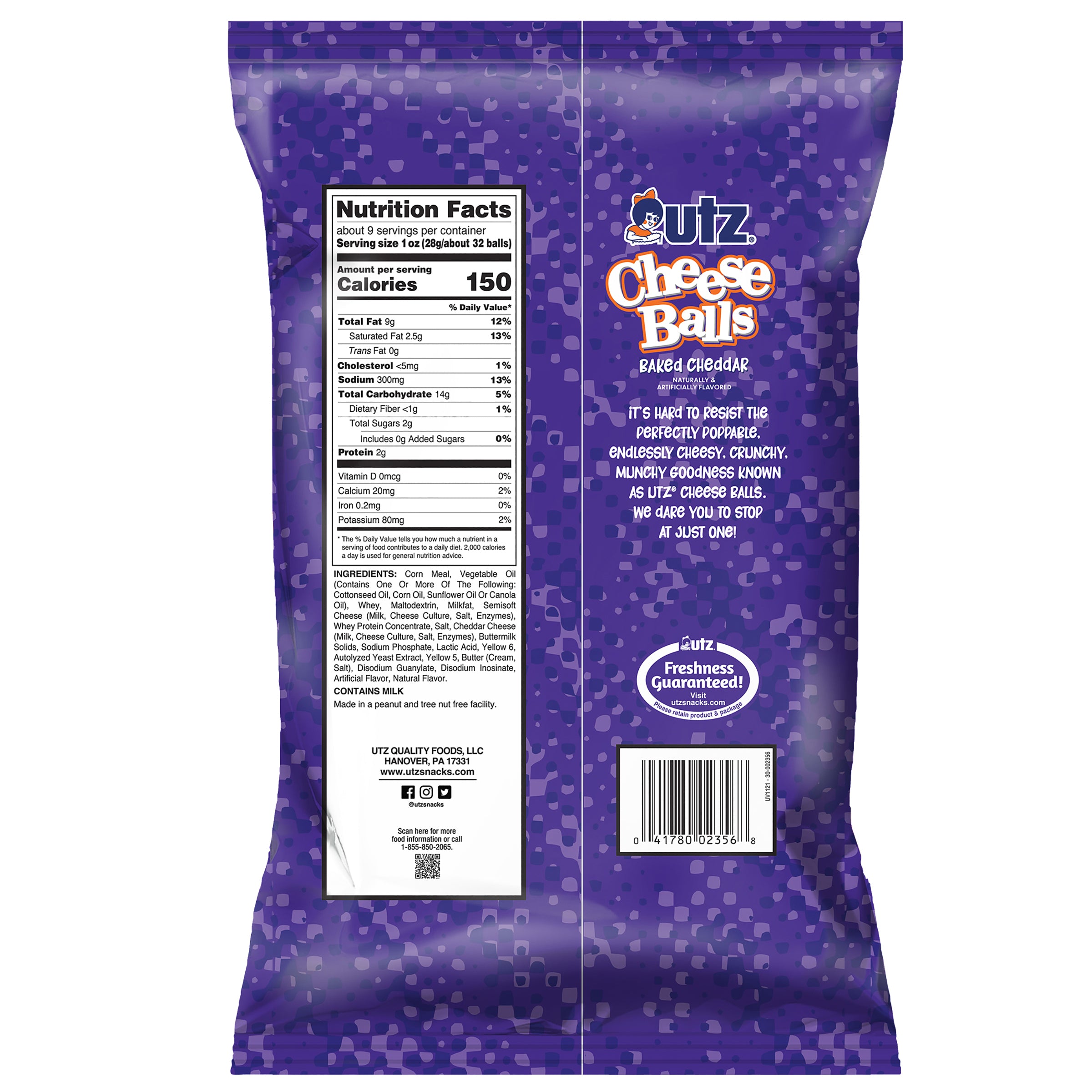 Utz Cheese Balls Cheddar 8.5 oz.