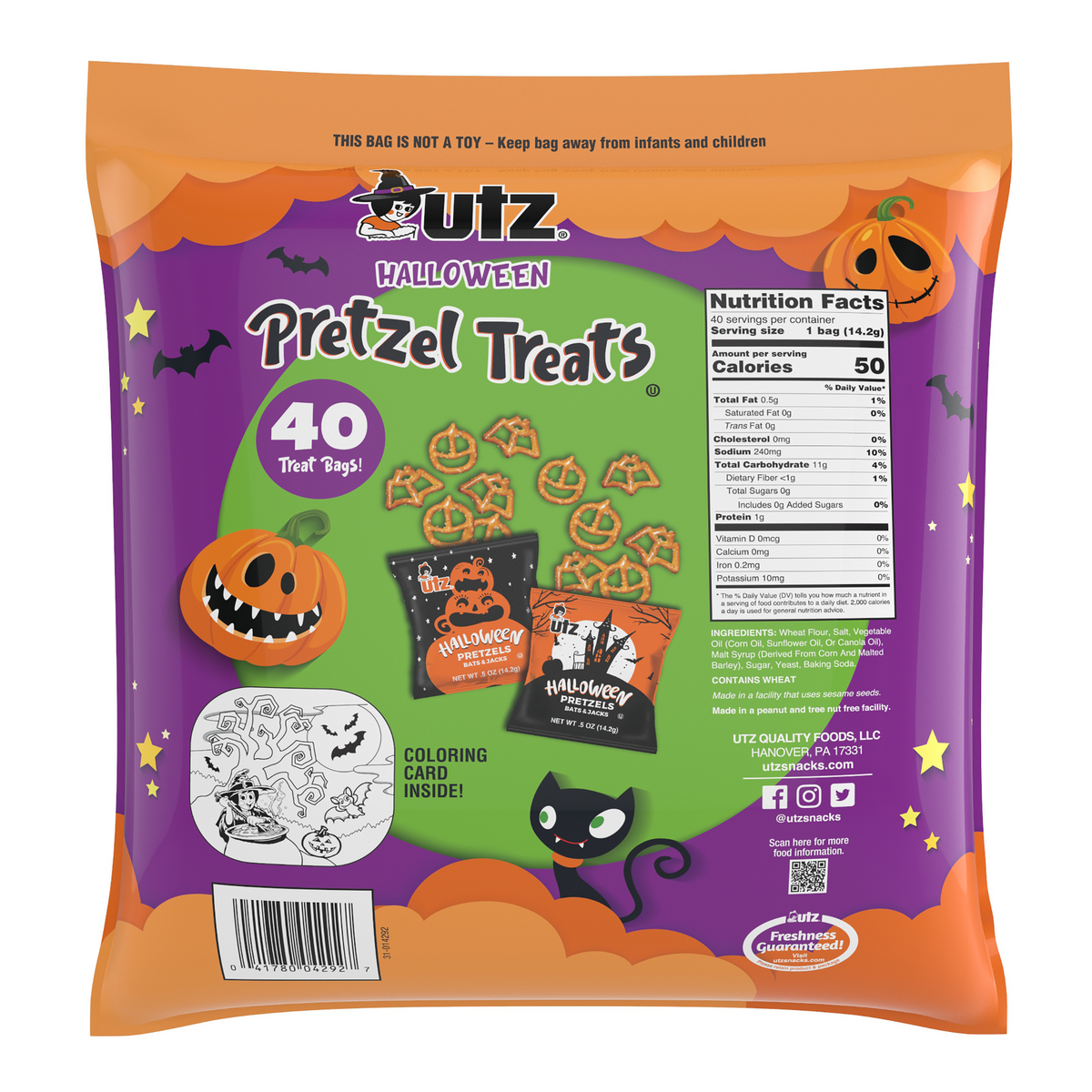 Halloween Pretzel Treats 2 Pack 40ct Utz Quality Foods Halloween pretzel treats 2 pack 40ct utz quality foods