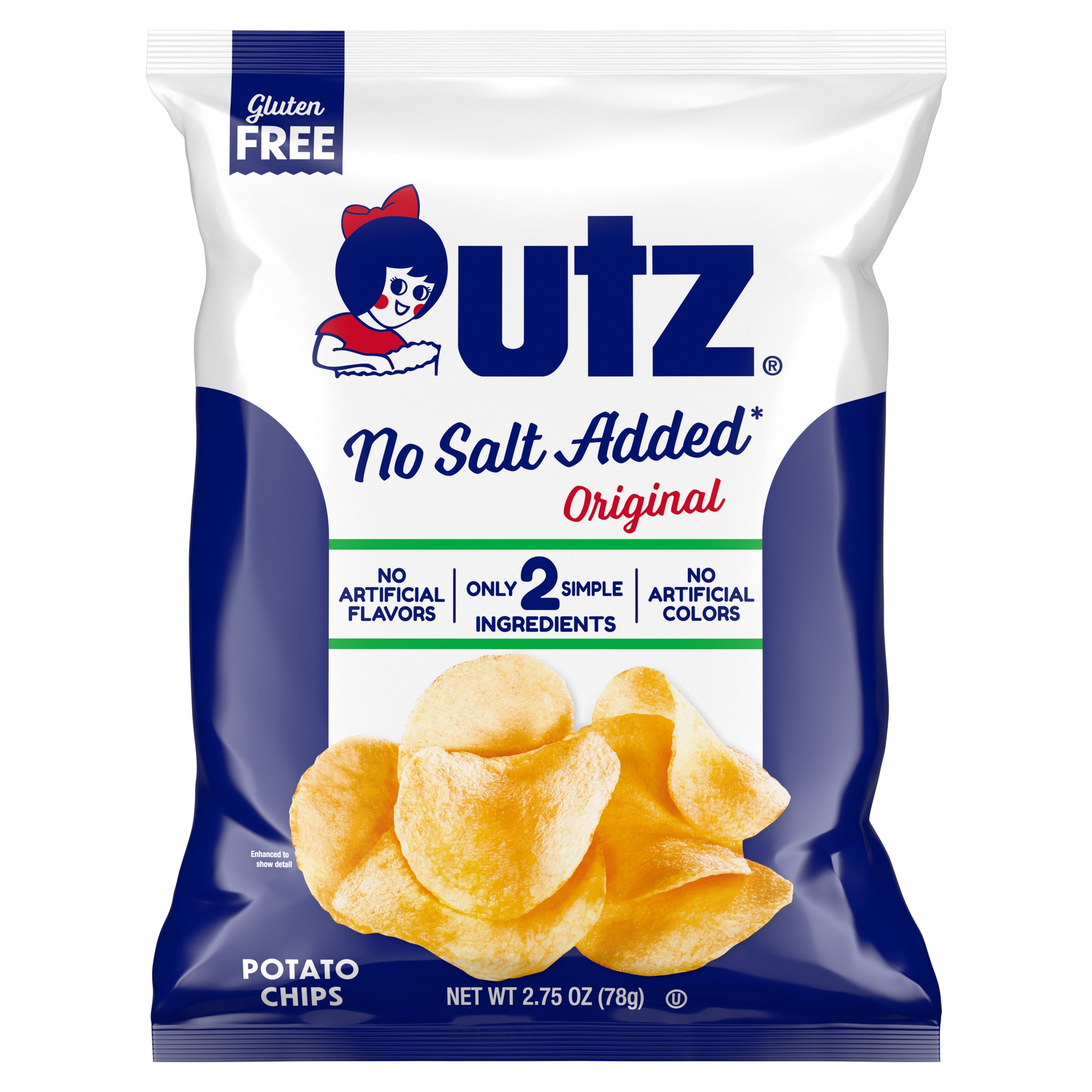 Utz Original No Salt Added Potato Chips