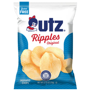 Utz Ripples Original potato chips packaging on a white background