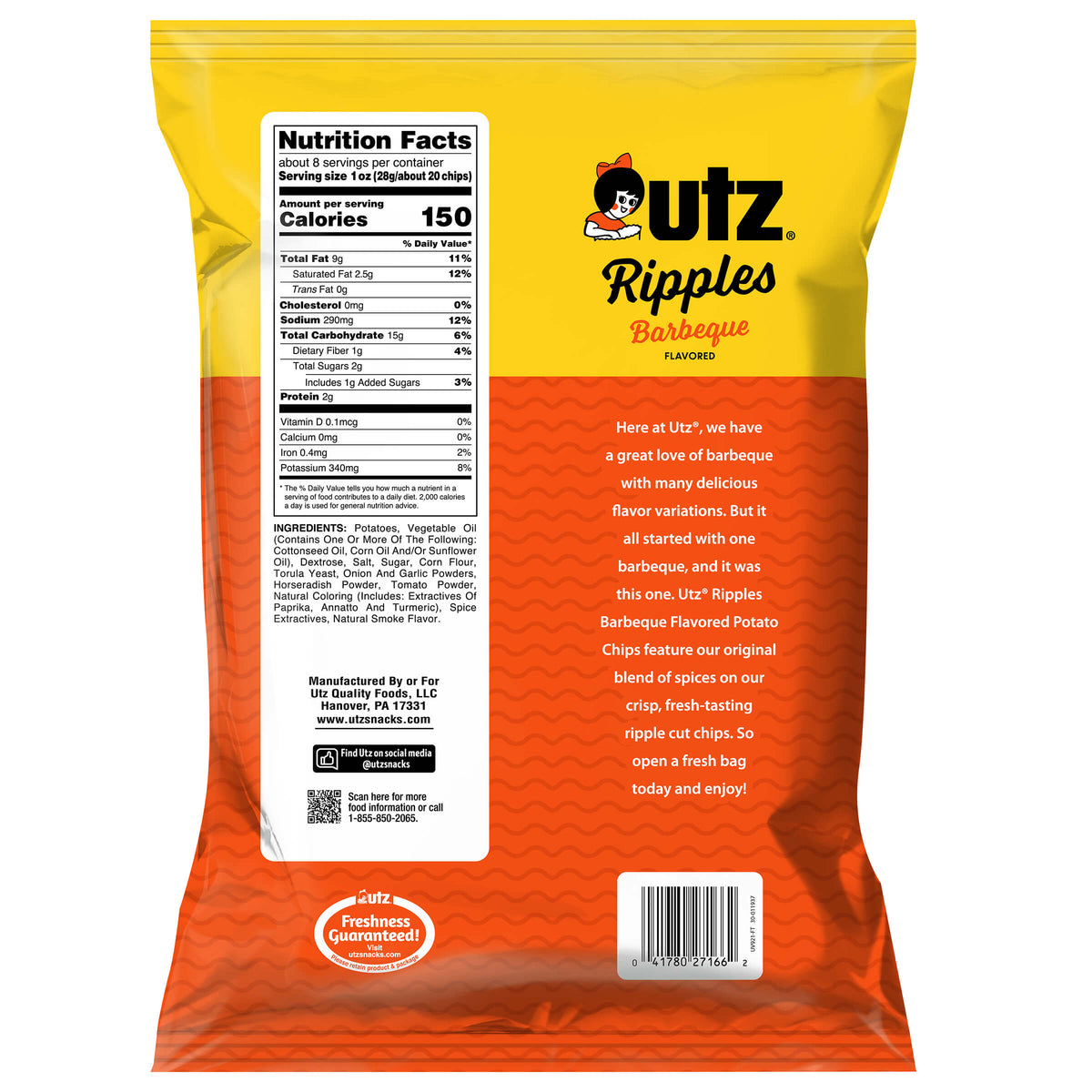 Utz® Barbeque Ripples Potato Chips – Utz Quality Foods
