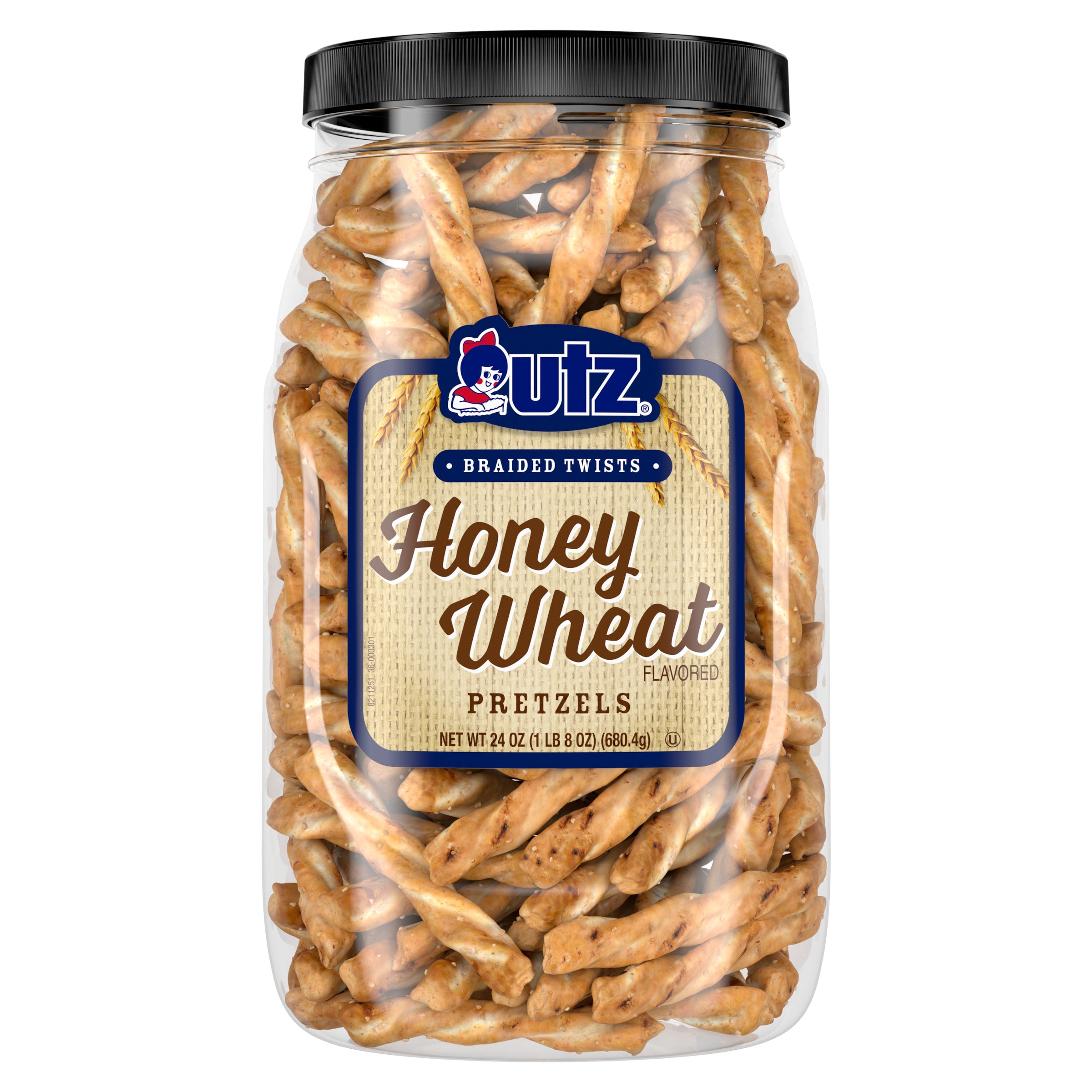 Utz Braided Honey Wheat Pretzel Twists Barrel