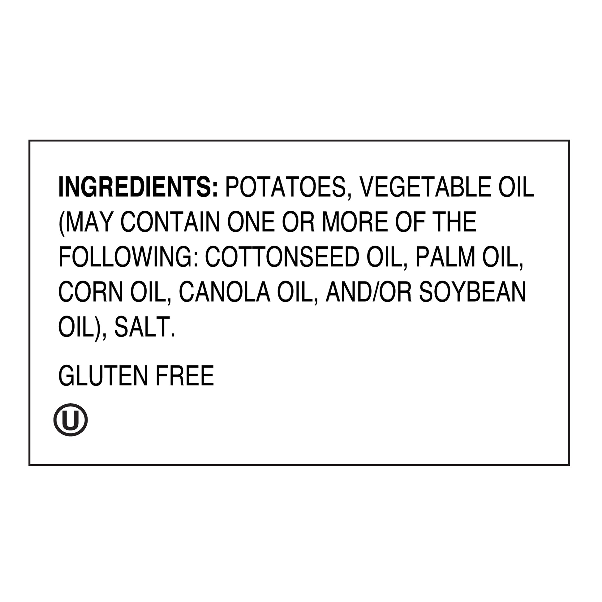 Text label with ingredients and allergen information on a white background