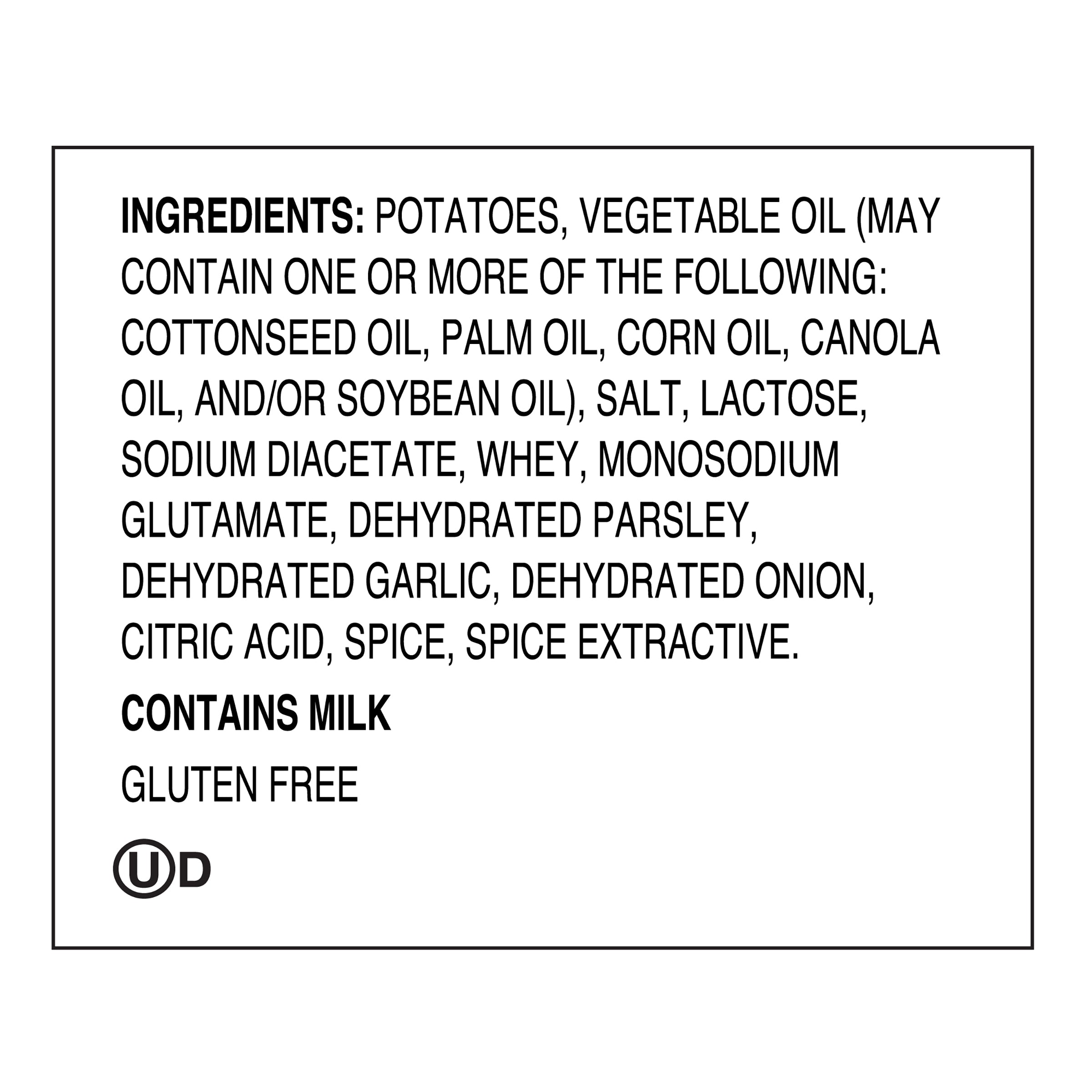 Ingredients list on a white background