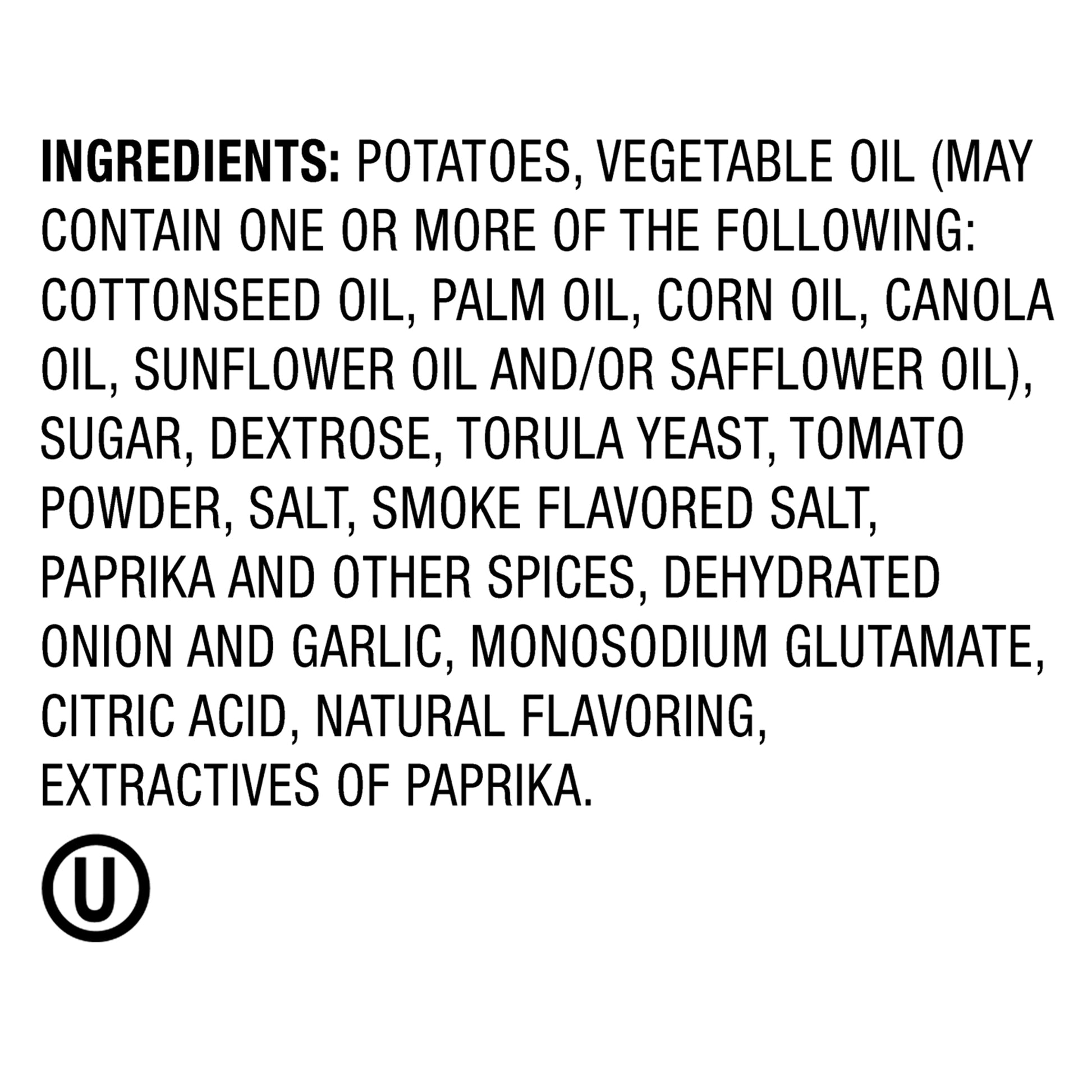 List of ingredients on a white background