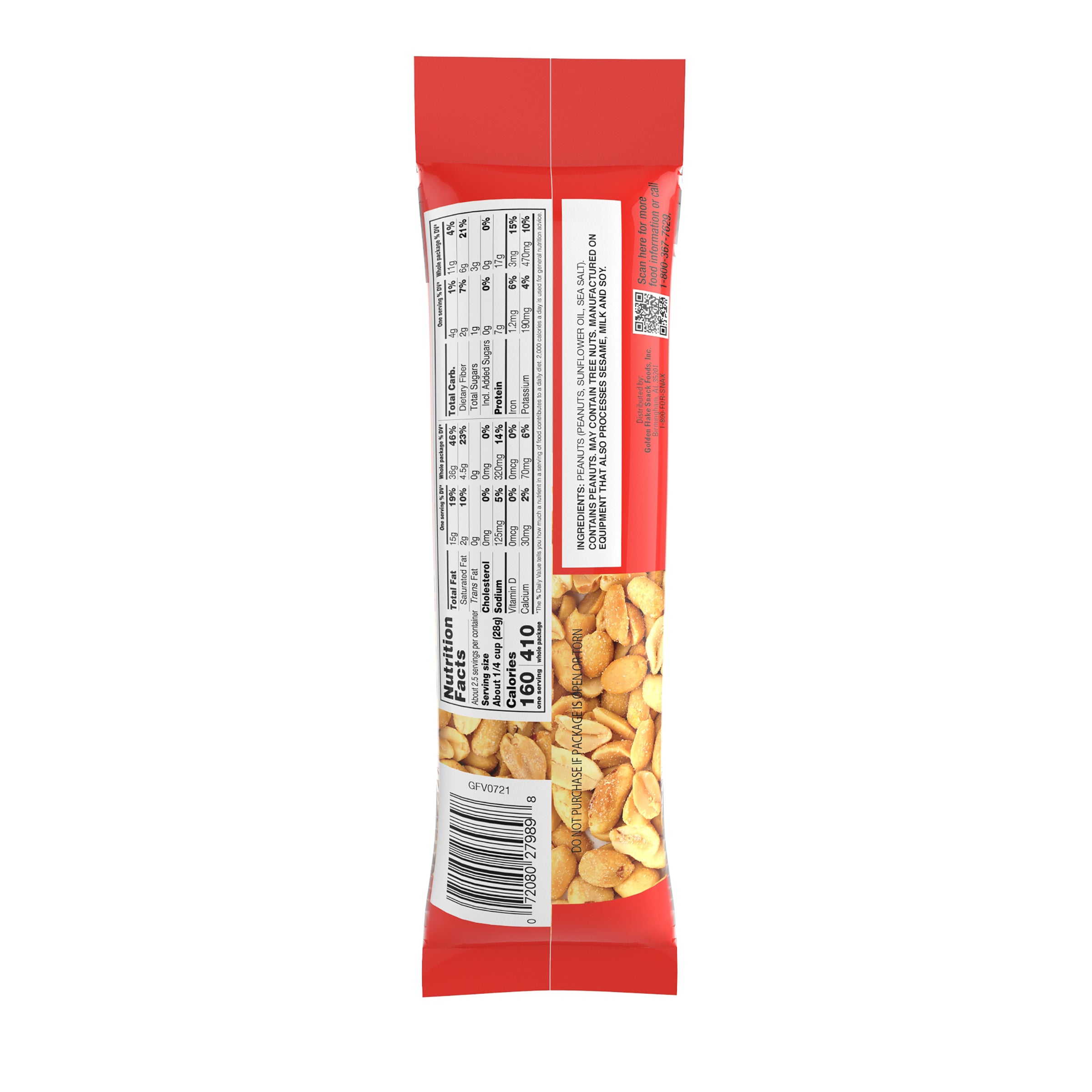 Golden Flake Salted Peanuts – Simple, Satisfying Crunch (2.5oz Bags)