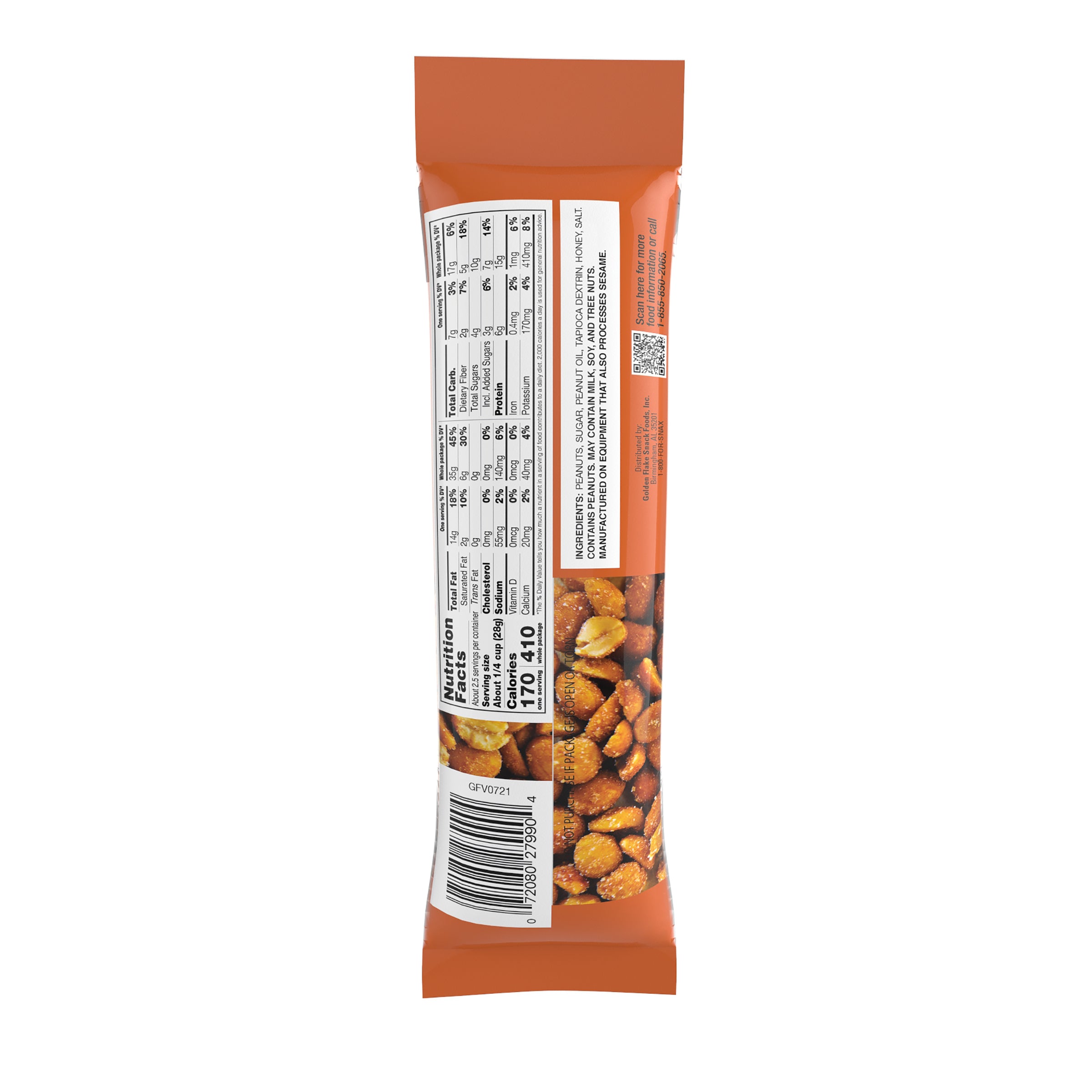 Golden Flake Honey Roasted Peanuts – Sweet & Crunchy Perfection (2.5oz Bags)