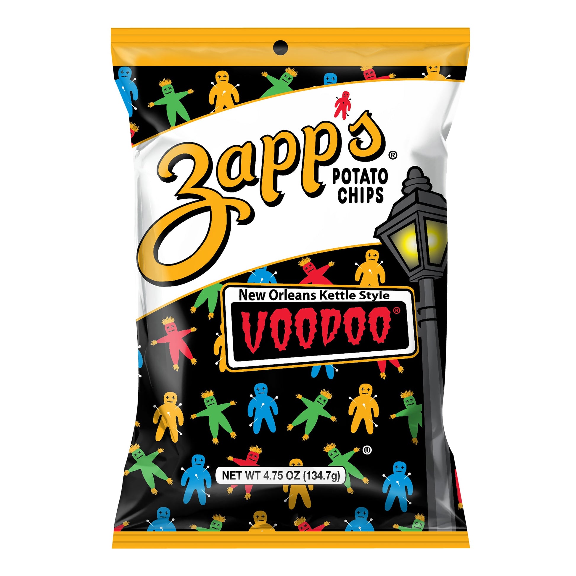 Zapp’s Voodoo New Orleans Kettle Style Potato Chips bag front