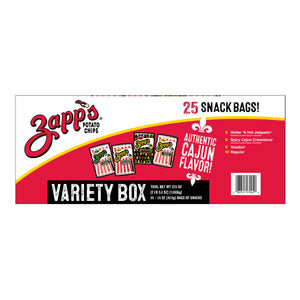 Zapp's Potato Chips Variety Box packaging on a white background