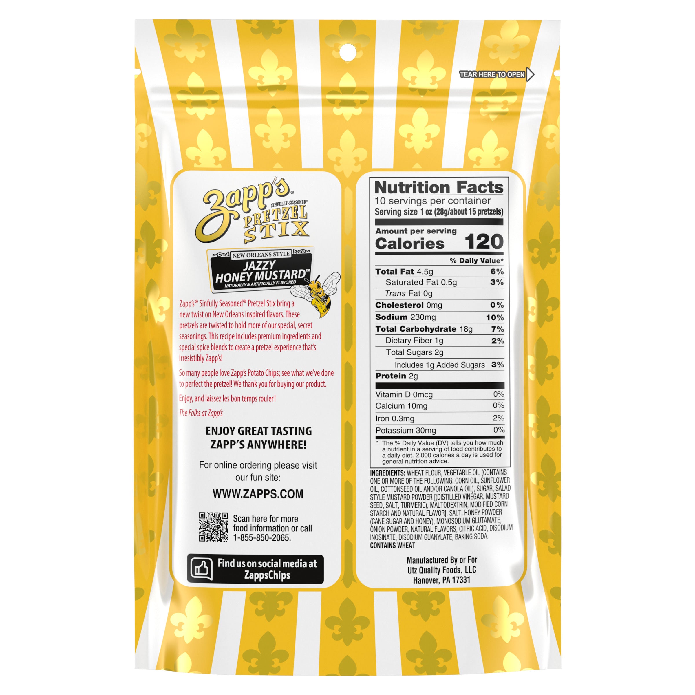 Zapp's Jazzy Honey Mustard Sinfully Seasoned Pretzels