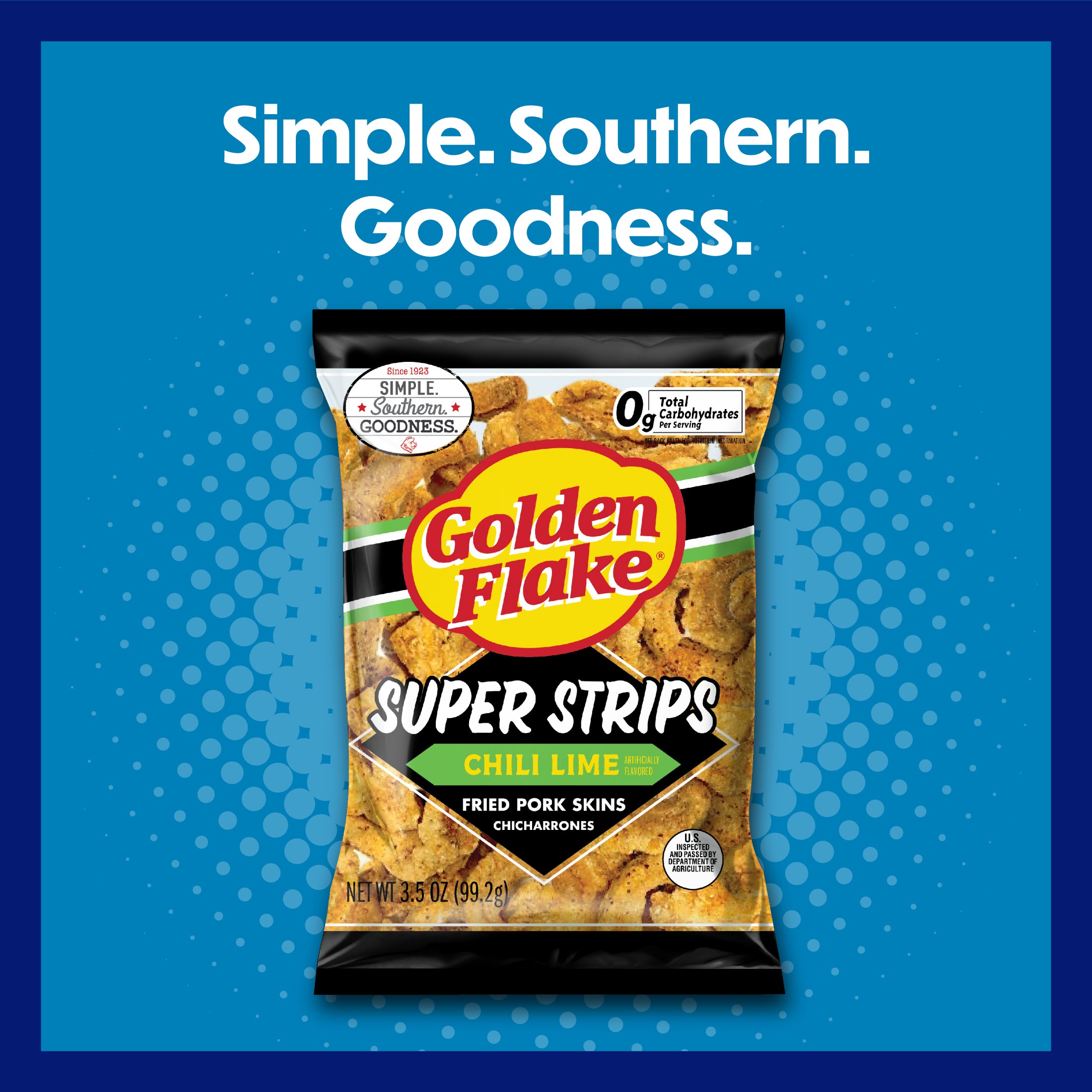 Golden Flake Pork Skins Super Strips Chili Lime – Utz Quality Foods