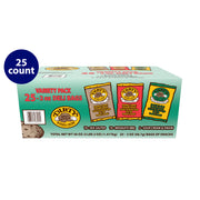 Box of Dirty Potato Chips variety pack with 25 count label on a white background