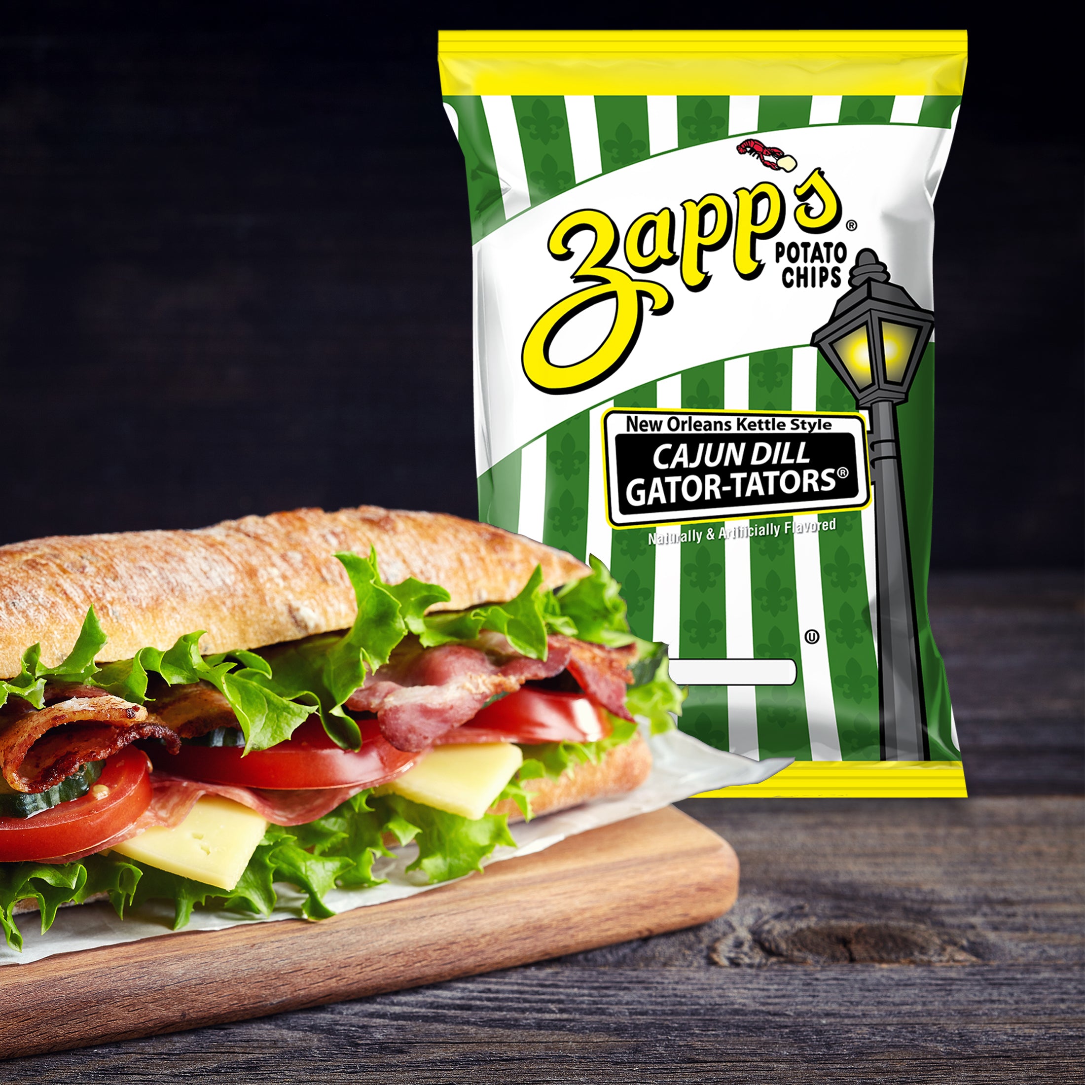 Zapp's Kettle Potato Chips Cajun Dill Gator-Tators – Utz Quality Foods