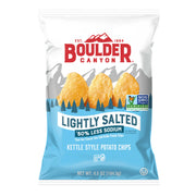 Boulder Canyon kettle style potato chips packaging on a white background