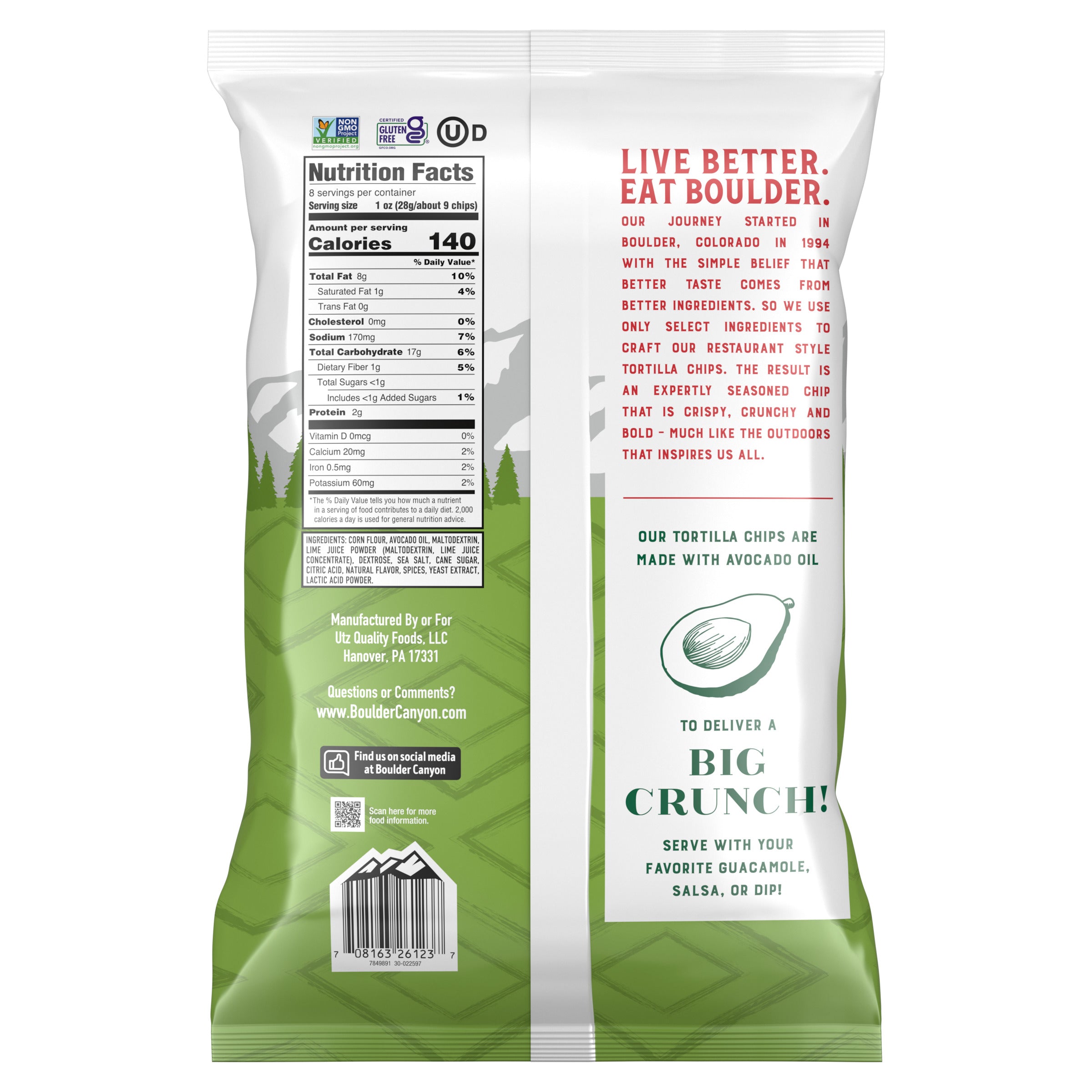 Boulder Canyon Avocado Oil Lime & Sea Salt Tortilla Chips