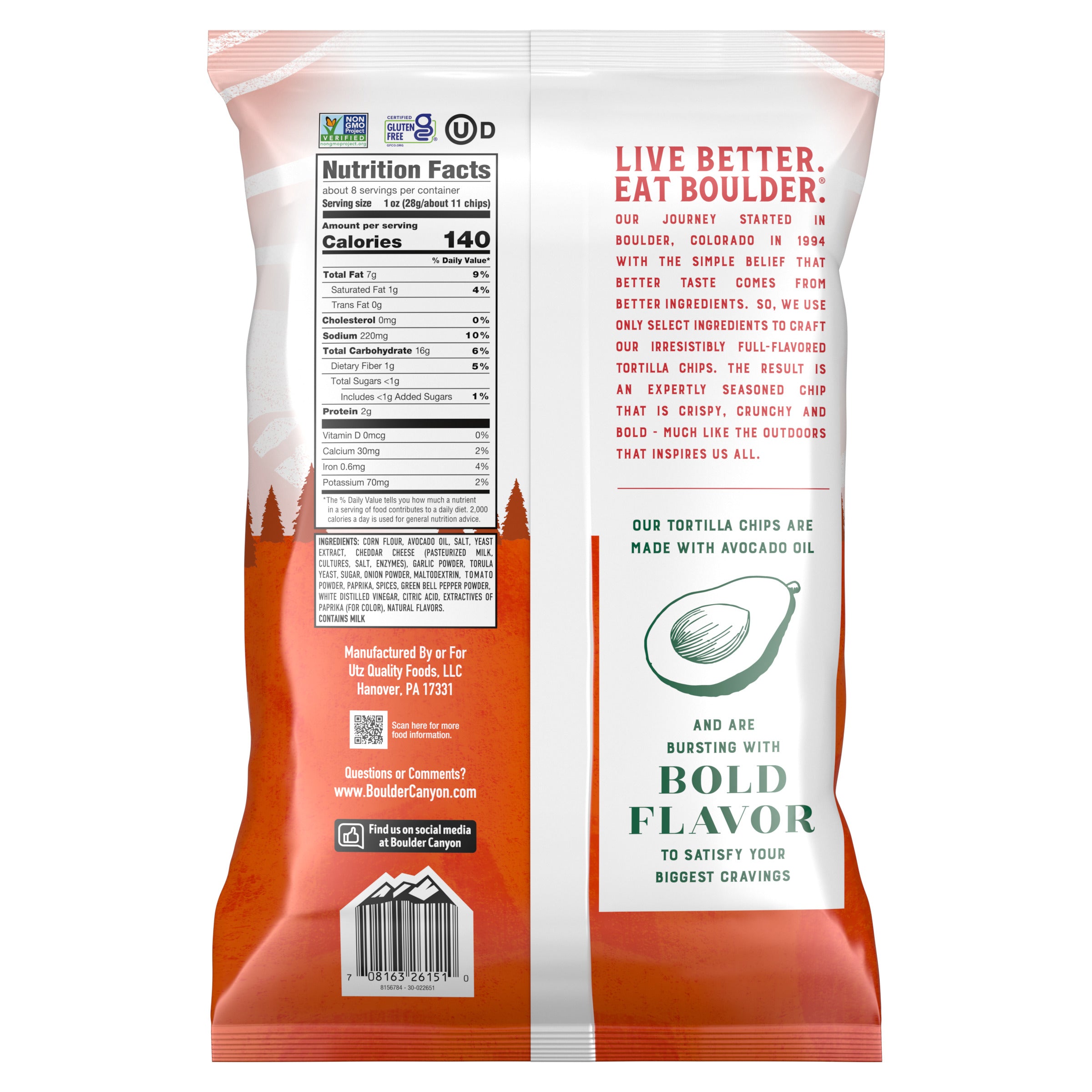 Boulder Canyon Avocado Oil Nacho Cheese Tortilla Chips