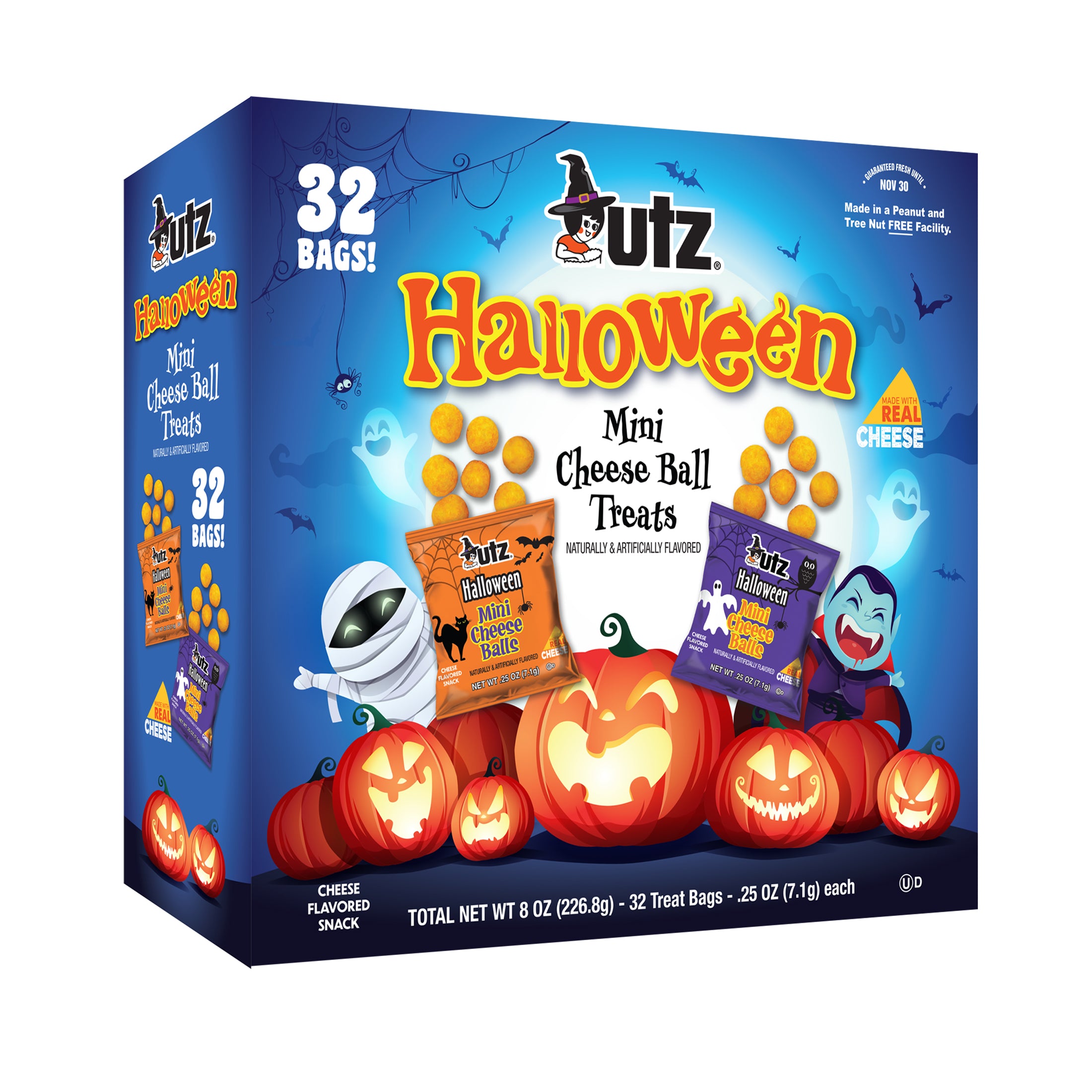 Utz Halloween Mini Cheese Ball Treats - Trick-or-Treat Cheese Snack (2pk)
