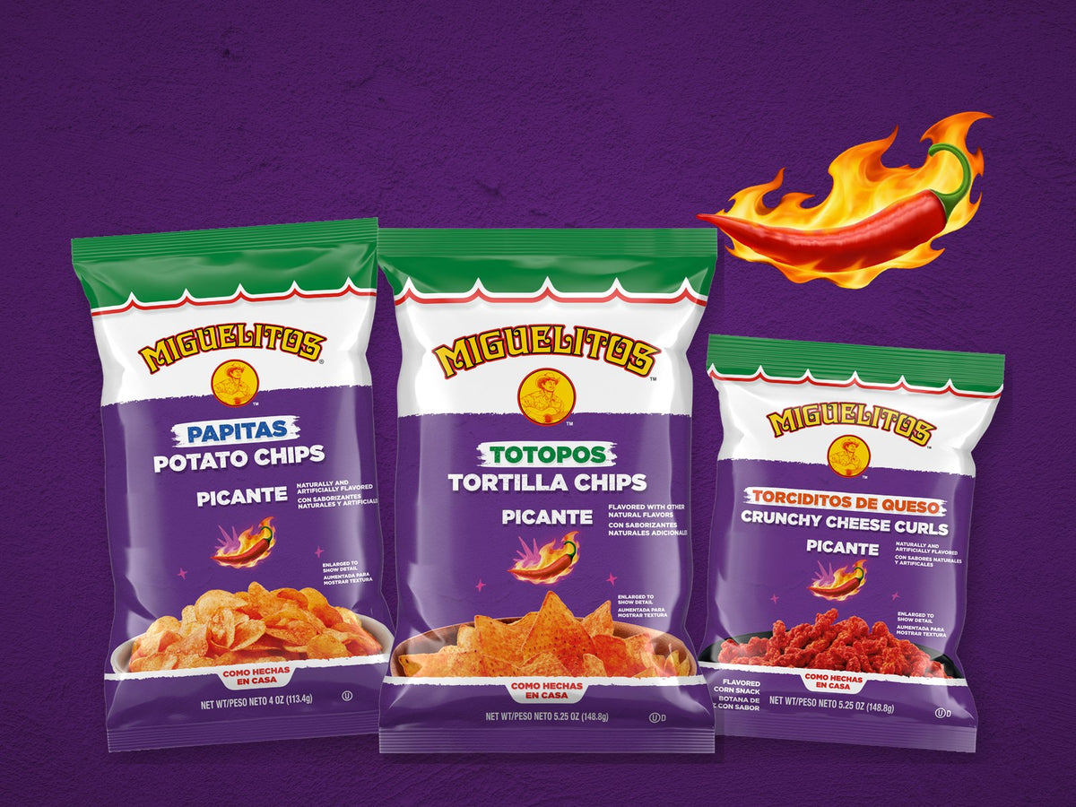 Miguelitos Picante Papitas, Totopos and Torciditos