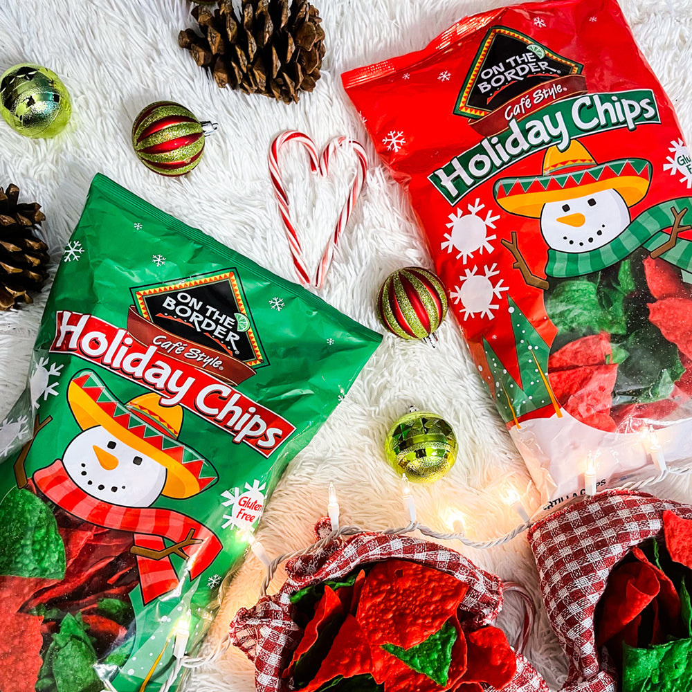 On The Border® Café Style Holiday Chips – Red & Green Tortilla Chips